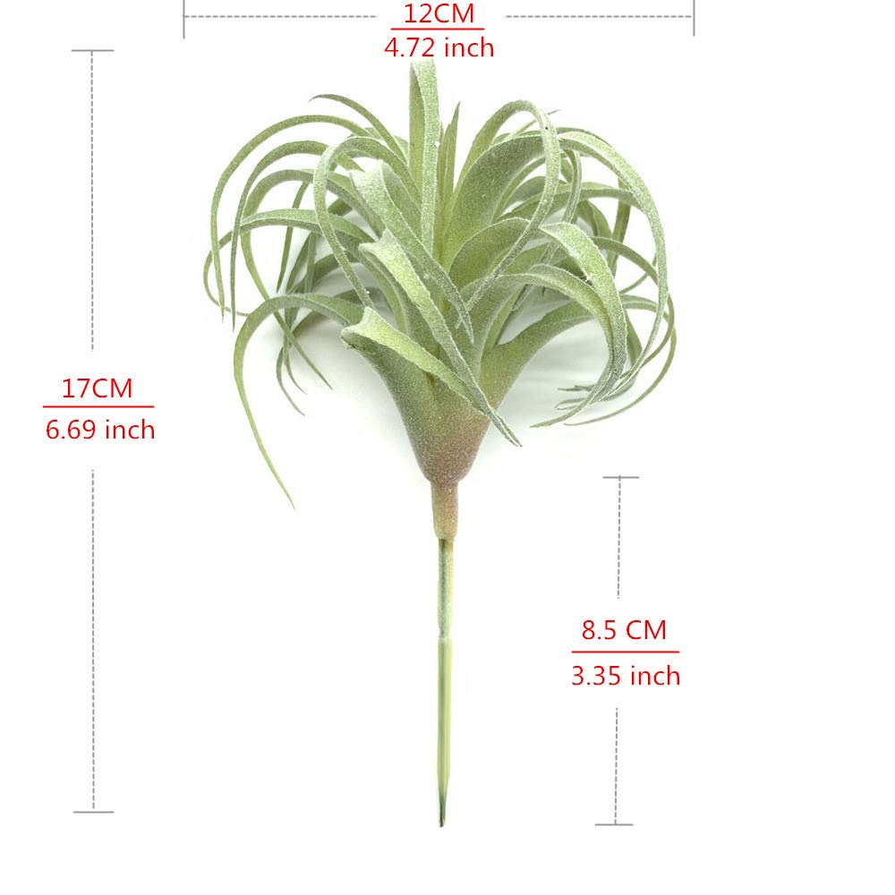EBUYOM 2 PCS Artificial Succulents Plants Real Touch Lifelike Succulants Plants Faux Greenery Plants Garden DIY Home Office Decoration Ornament (Flocking Air Plant)