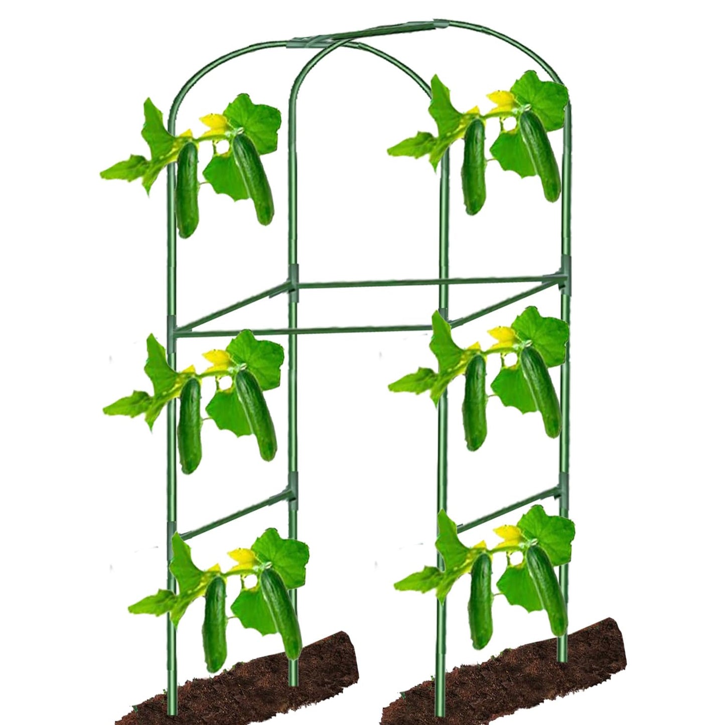 Cucumber Trellis for Plant Climbing- Cucumebr Arch Trelli for Flower Vine Vegetable Tomato Cage Raised Bed- Foldable Garden Tunnel Trellis (Green)