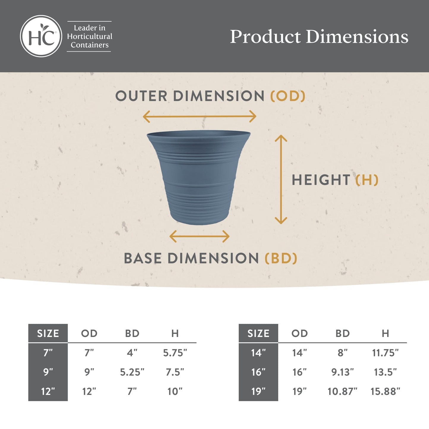 The HC Companies Sedona Round Self-Watering Pot - Lightweight Self Care Planter - Plastic Planter for Herbs & More - Durable Plant Pots for Indoor Plants & Outdoor Plants (12" Slate Blue, Pack of 1)