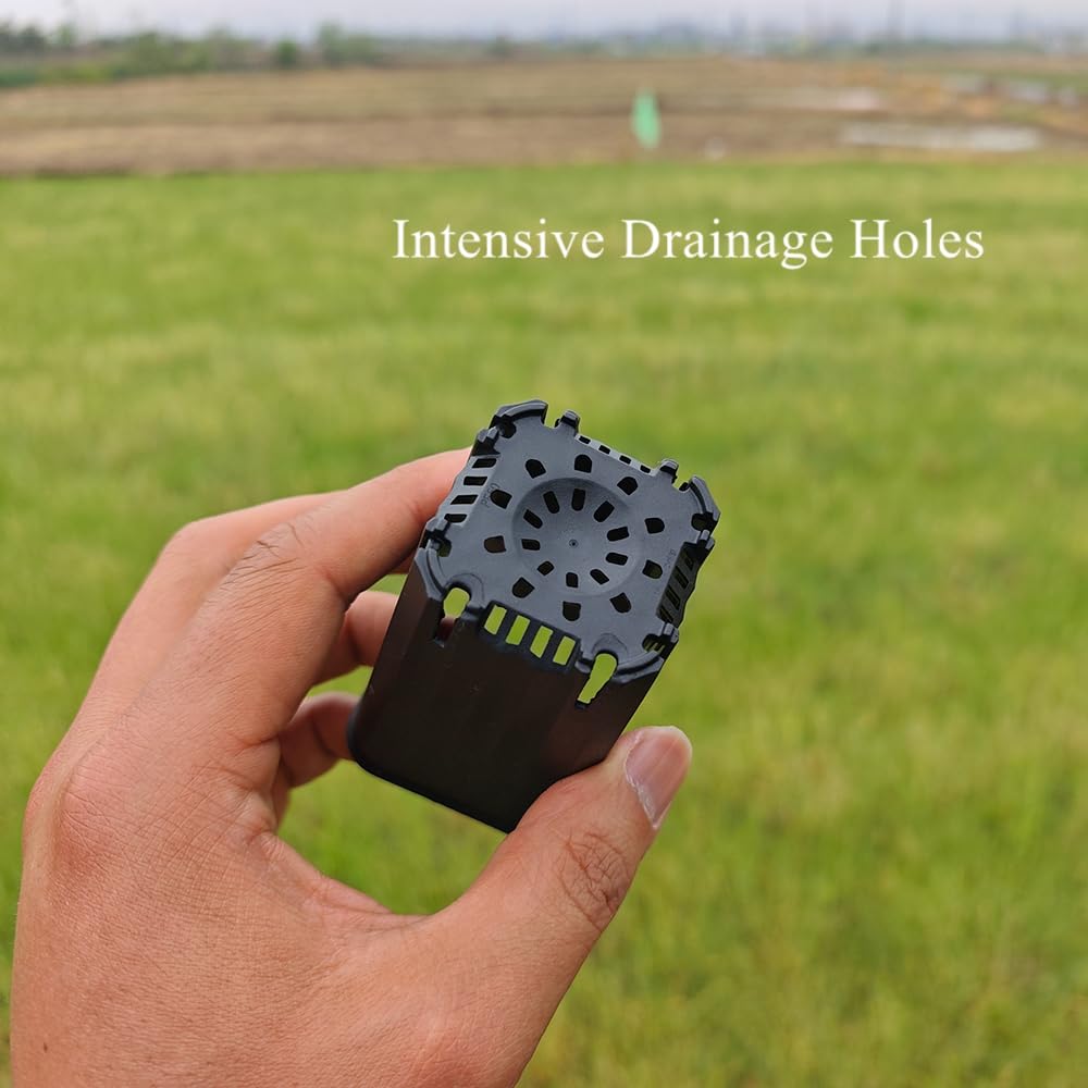 BangQiao 180 Pack 1.95 Inch Tiny Black Plastic Square Nursery and Seedling Pot, Mini Deep Transplant Seed Starter Planter with Drain Hole for Germination, Herb, Succulent