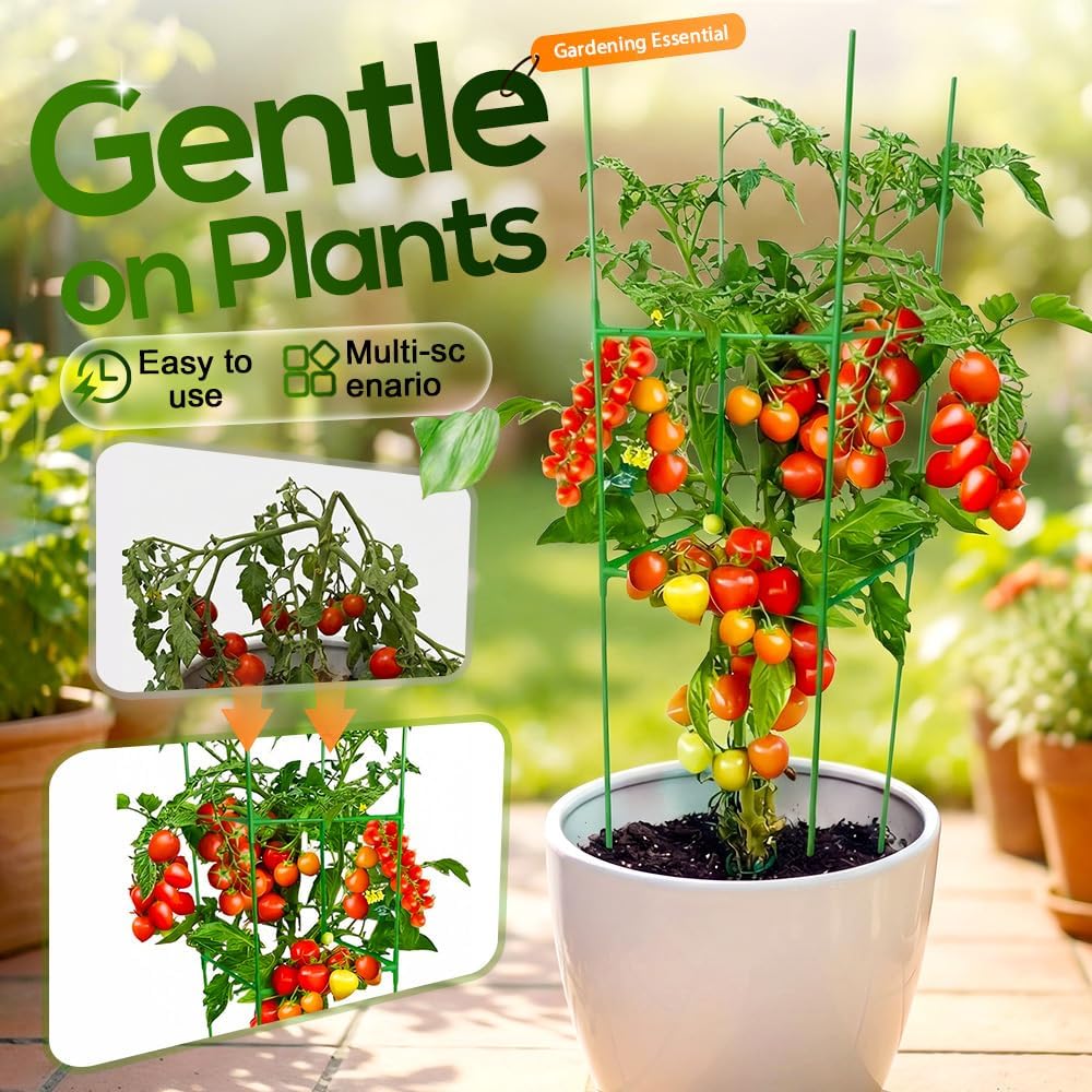 Tomato Cage Heavy-Duty for Garden & Pots, 2026 NEW Rust-Resistant Tomato Stackable Heavy Gauge Plant Cage Trellis Support for Climbing Vegetables Plants (1PCS)