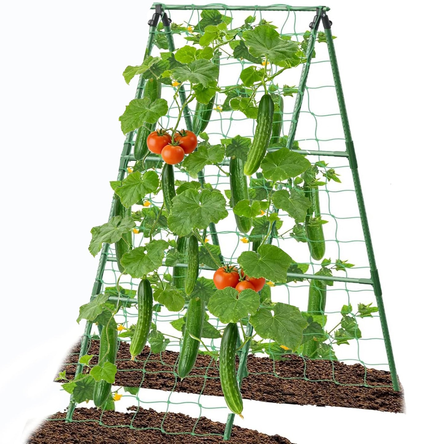 Cucumber Trellis Garden Trellis Arch Trellis, Tall Trellis for Climbing Plants Support Vegetable Peas Fruit Vine Outdoor A-Frame Trellis Suit for Small Plant not Heavy
