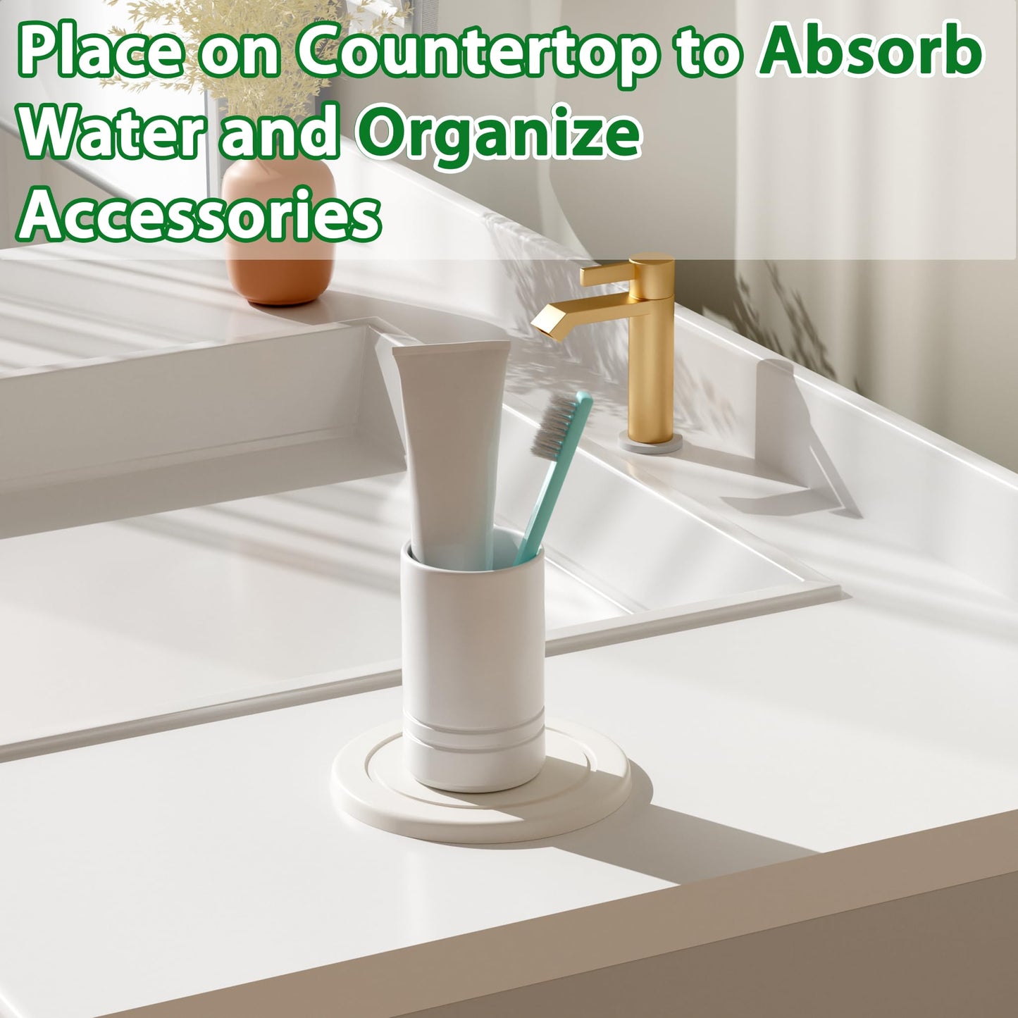 Plant Saucer Flower Pot Saucers Plant Trays for Pots Instant Dry Diatomaceous Earth Round Plant Drip Trays for Indoors Keeping Counter and Floors Dry and Clean (2Pcs White Small)