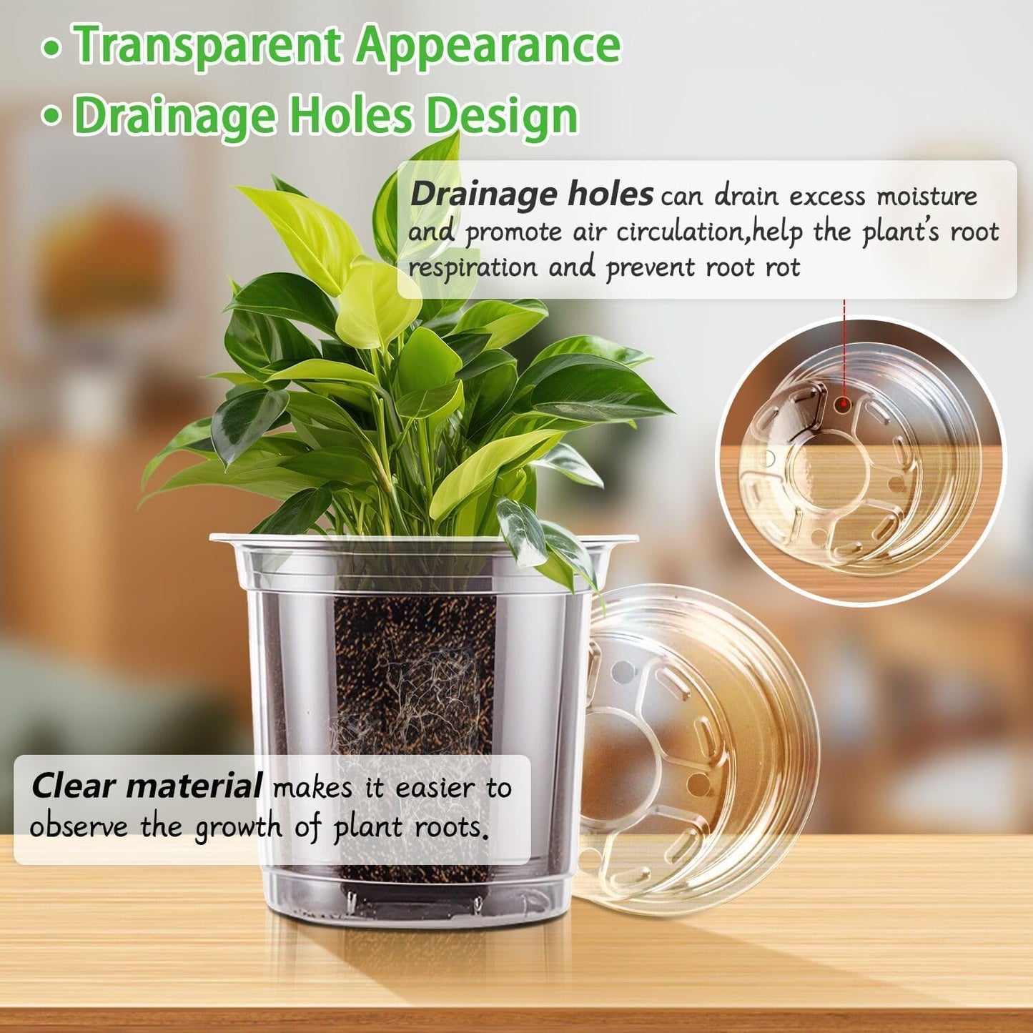 SupKing Clear Nursery Pots 5/4/3.5 Inch Plastic Seed Starter Plant Flower Pot with Drainage Holes for Transplanting Succulents Cuttings Seedlings 15 Labels (12Pcs)