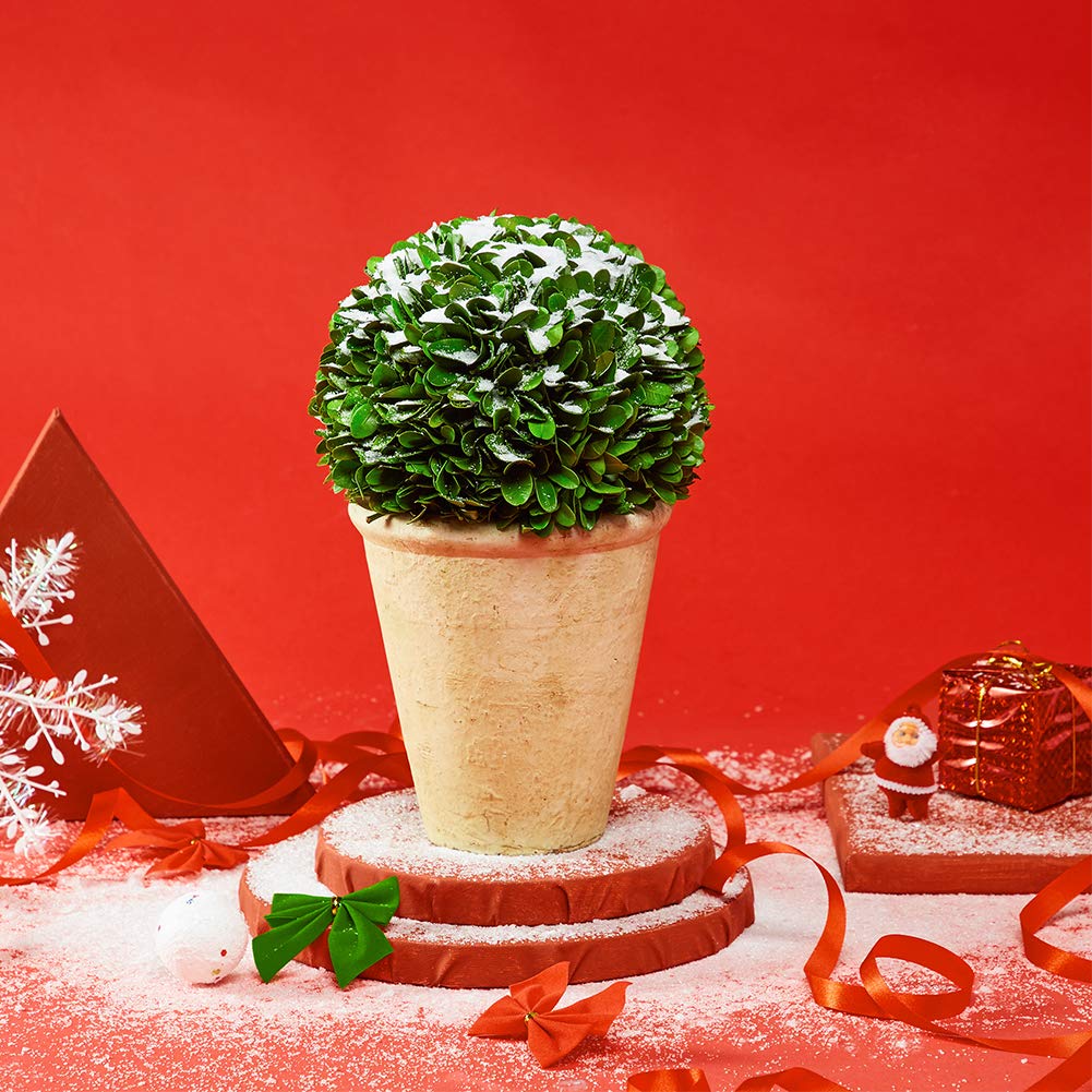 Real Preserved Boxwood Evergreen Potted Tree Globe Tree Topiary in Terracotta Planter, Home Hotel Office Decor Farmhouse (Boxwood Ball on Pot, 11 INCHES)