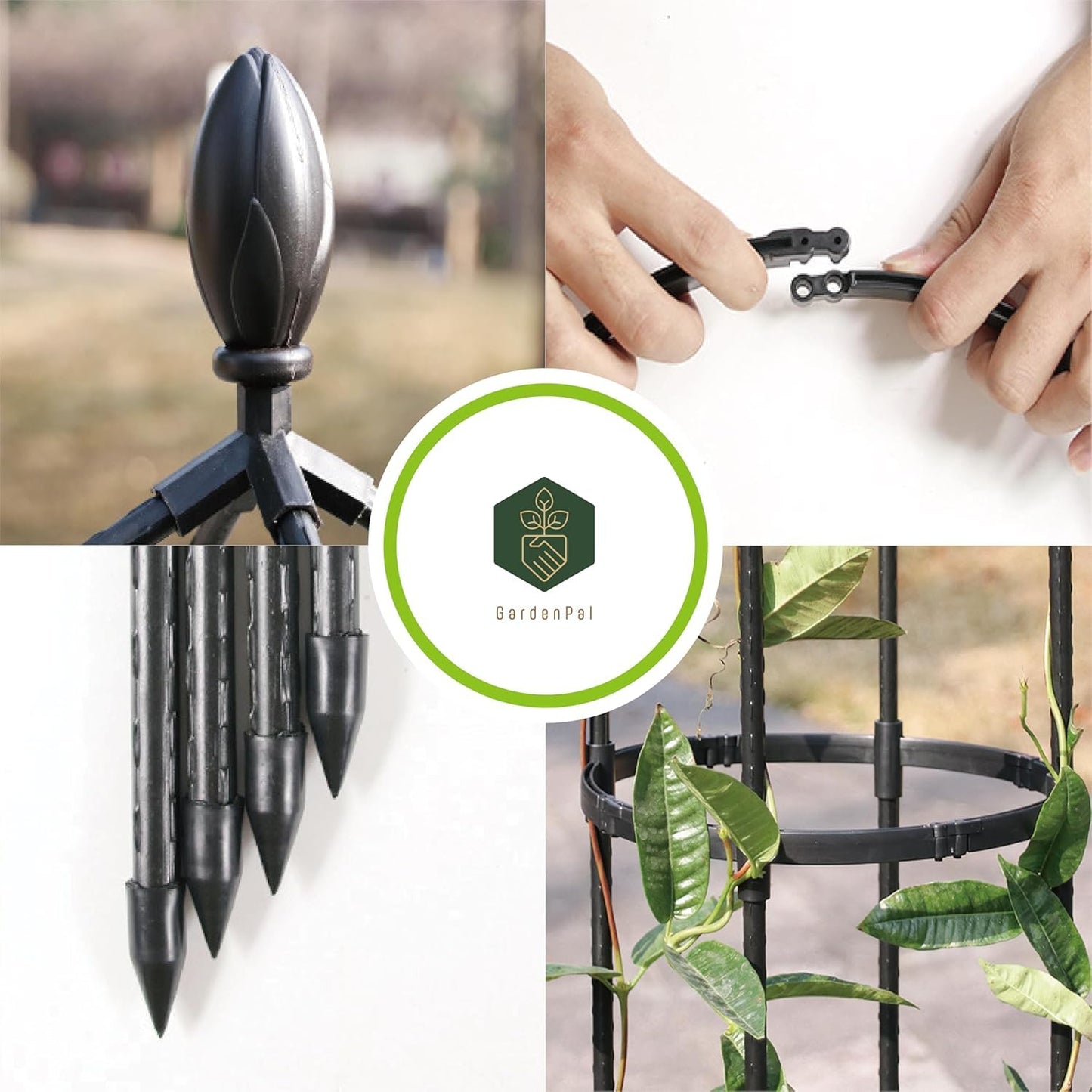 GardenPal Garden Obelisk Trellis, Tomato Cage and Plant Support for Climbing Plants, Potted Tall Plant Stakes for Vine Vegetable Flower Support Outdoor Indoor - 1 Pack