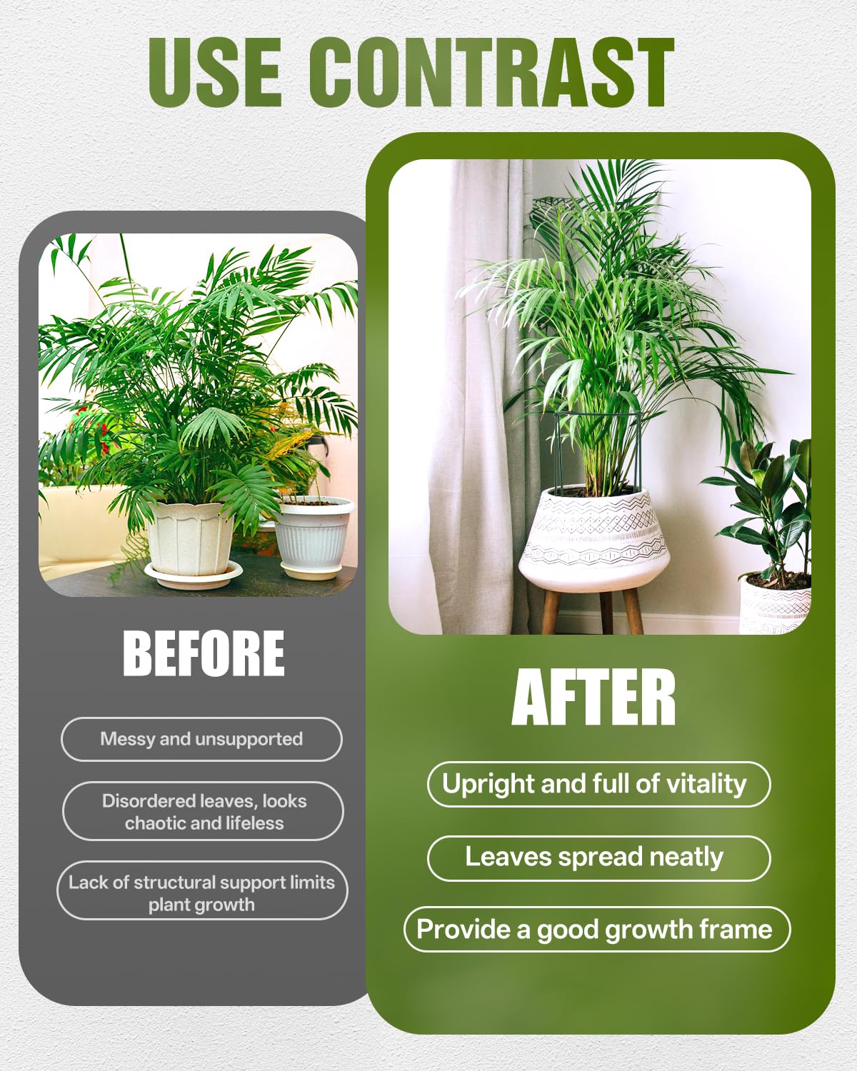 Joyhalo 12 Pack Plant Support Stakes, 24 Inch Plant Stakes for Outdoor Plants, Peony Cage with 15 Pcs Green Lables, Peony Cages and Supports, Peonies Support Cages Flower Stakes for Plants