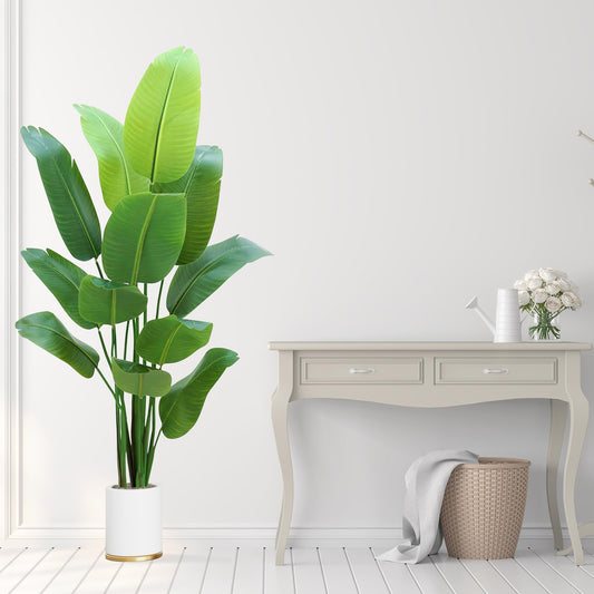 Bird of Paradise Plant Artificial 6ft,Faux Plants Indoor Tall with 12 Trunks - The Perfect Indoor Silk Floor Plant for Home Decor in Living Room, Office, and Bedroom (6FT Bird of Paradise)
