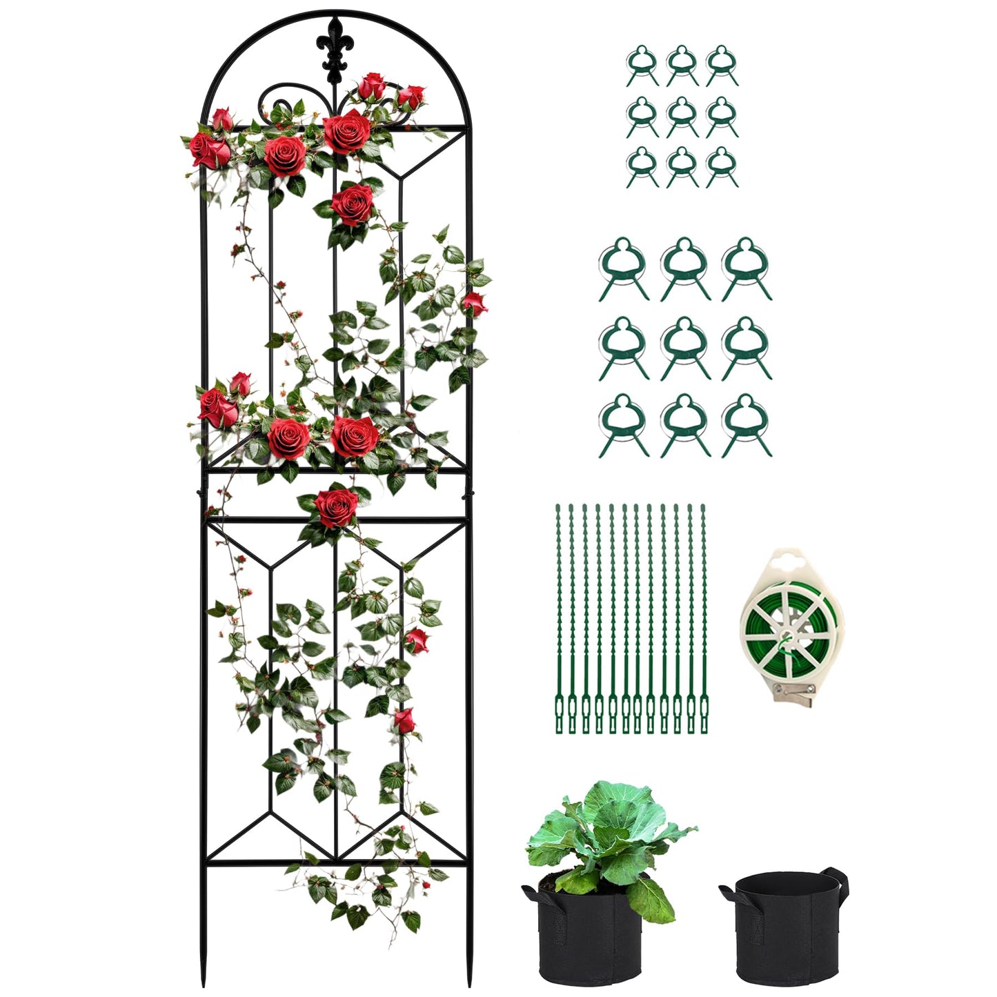 Toriexon Metal Trellis Outdoor 70.8" x 19.5", Trellis for Climbing Plants Outdoor, Rustproof Metal Garden Trellis for Vine Cucumbers, Vegetables, Flower Support