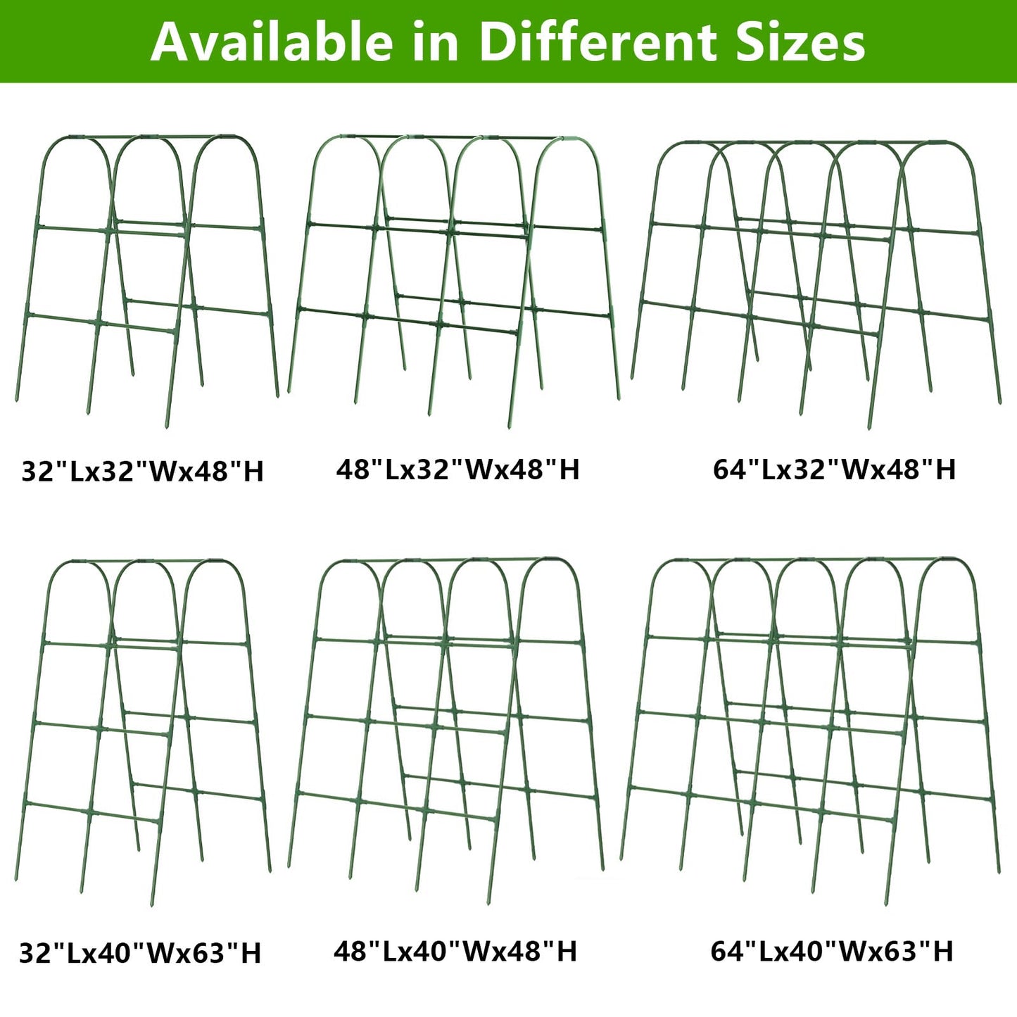 Cucumber Trellis for Raised Bed, U-Shape Garden Trellis for Climbing Plants Outdoor, Metal Arch Vegetables Trellis, Plant Support for Grape Vine Beans Squash Peas Flower