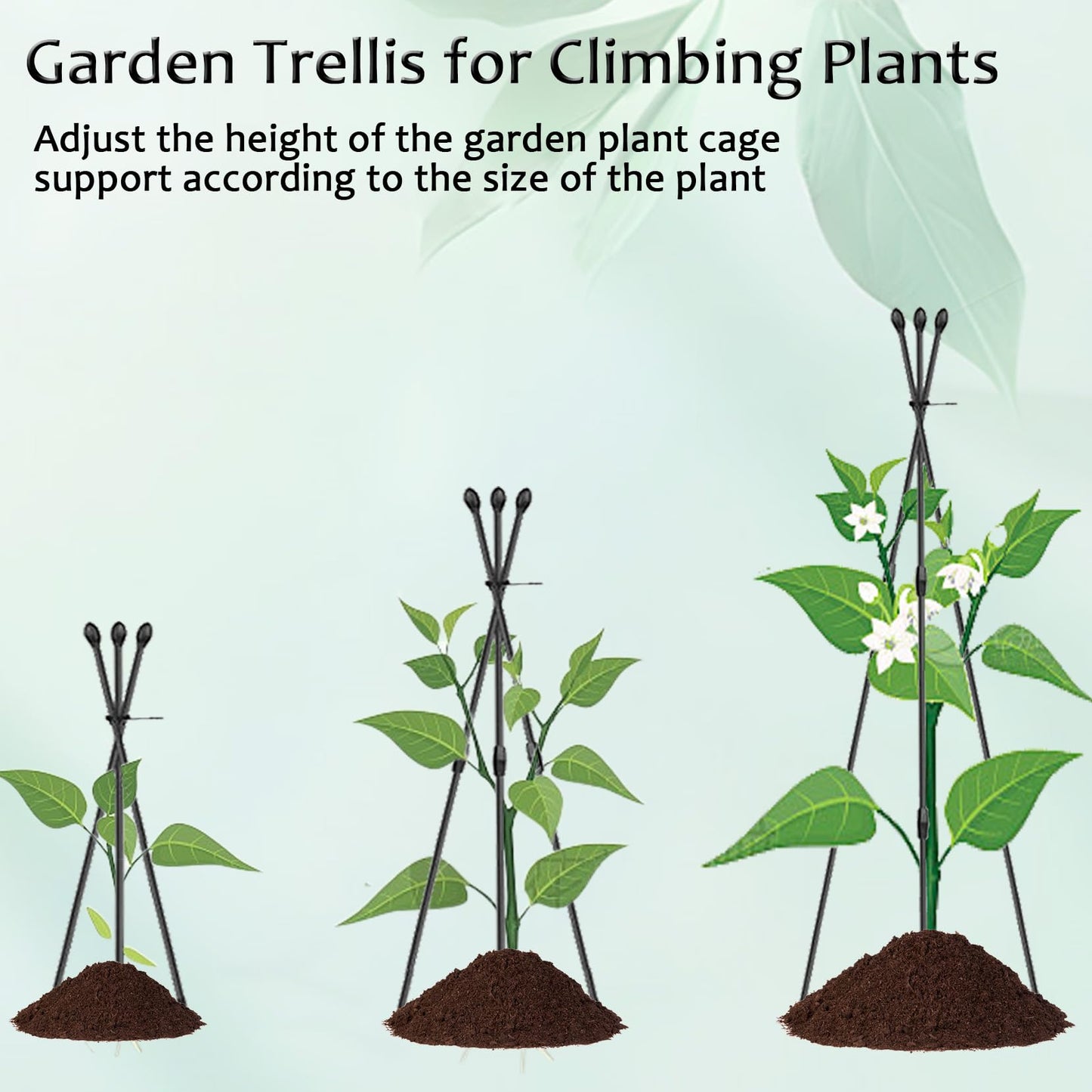 Garden Trellis for Climbing Plants, 2 in 1 Plant Trellis Rustproof Metal Pipe with Plastic Coated, 4Ft Plant Support for Potted Plant Outdoor Indoor, Plant Cages & Supports for Vines,1Pack