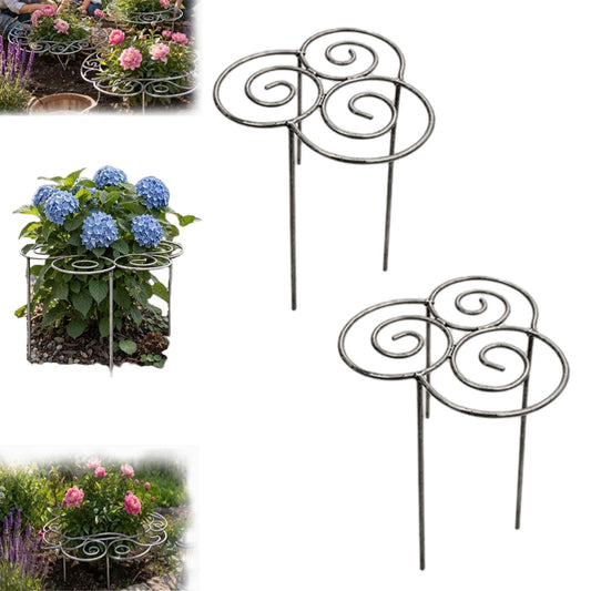 Metal Plant Support Ring for Garden, 2026 New Peony Cage Stand, Indoor Pots, Flower Hoop, Decorative Grow Through Rings, Heavy-Duty Flower Support Frame, Outdoor Orchid Clip (S*2PCS)