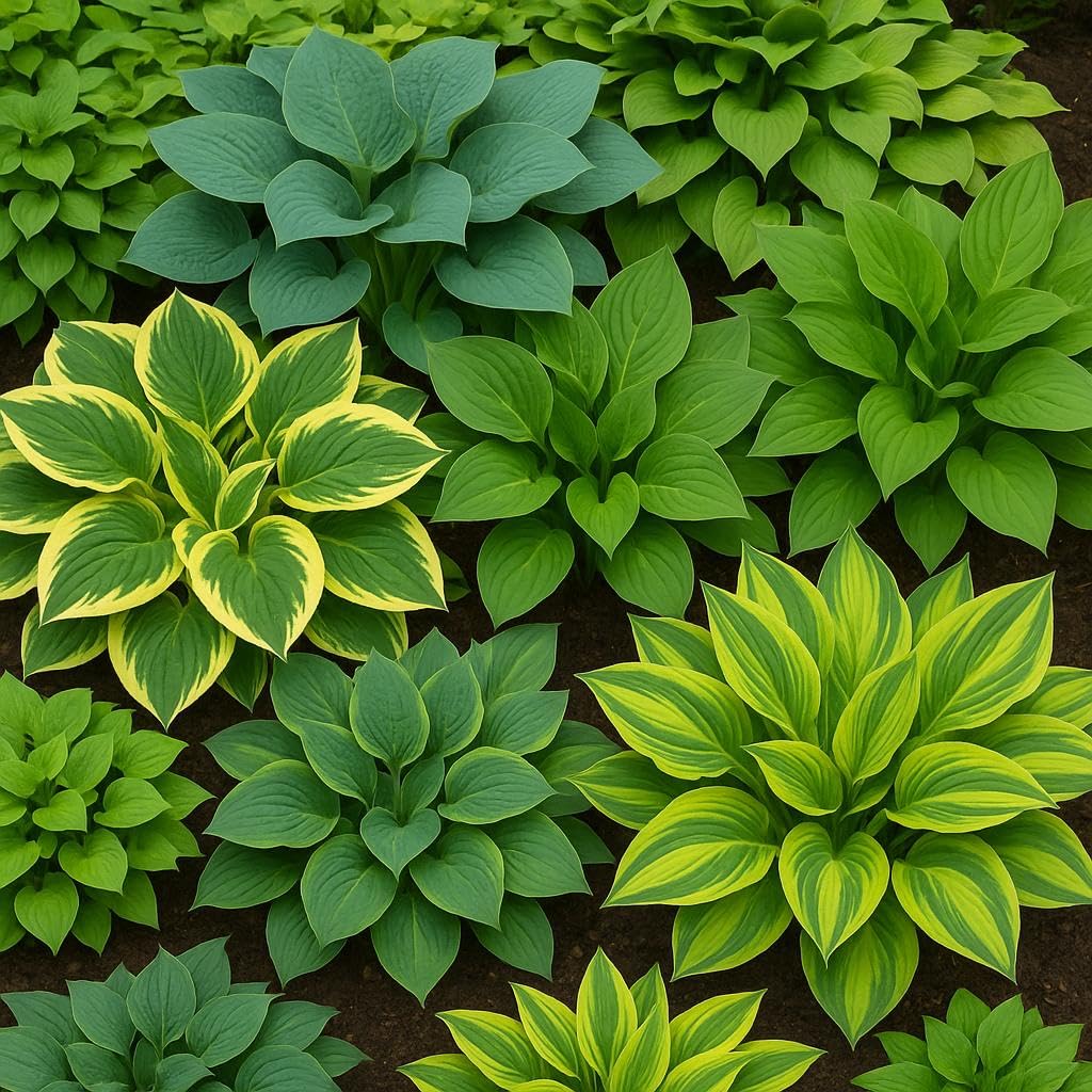 6 Mixed Color Hosta Plants for Growing - Growers Choice, Easy to Grow Hosta Root Stock (6 Hosta Roots)
