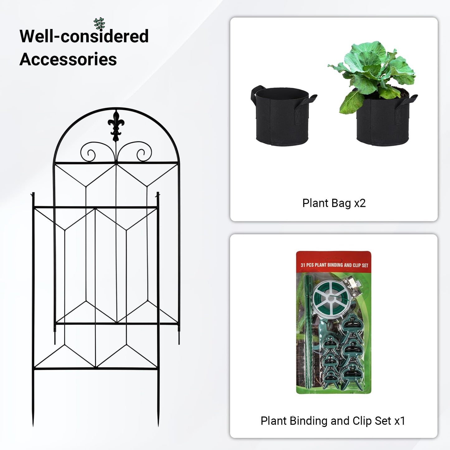 Toriexon Metal Trellis Outdoor 70.8" x 19.5", Trellis for Climbing Plants Outdoor, Rustproof Metal Garden Trellis for Vine Cucumbers, Vegetables, Flower Support