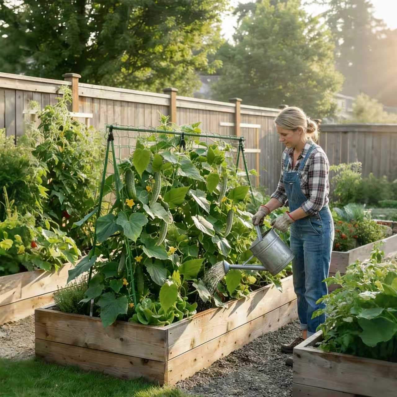 popsea Compact A-Frame Plant Trellis for Peas, Beans & Small Climbing Plants - 47'' H x 31.5'' W PE-Coated Galvanized Steel Garden Support with Netting, Ideal for Raised Beds & Container Gardens
