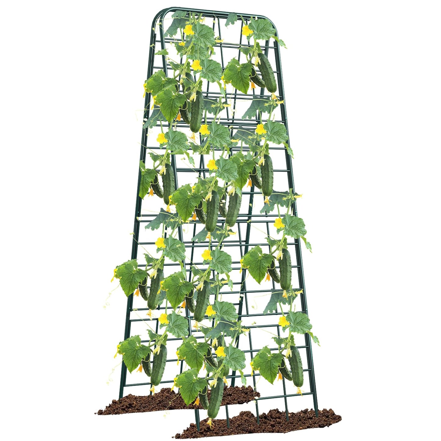 Heavy Duty 50"x17" Adjustable A-Frame Trellis for Climbing Plants – Rust-Proof Metal Garden Trellis with Dense Grid Design, Perfect for Raised Beds, Tomatoes, Cucumbers & Outdoor Vines (Green, 1 Pcs)
