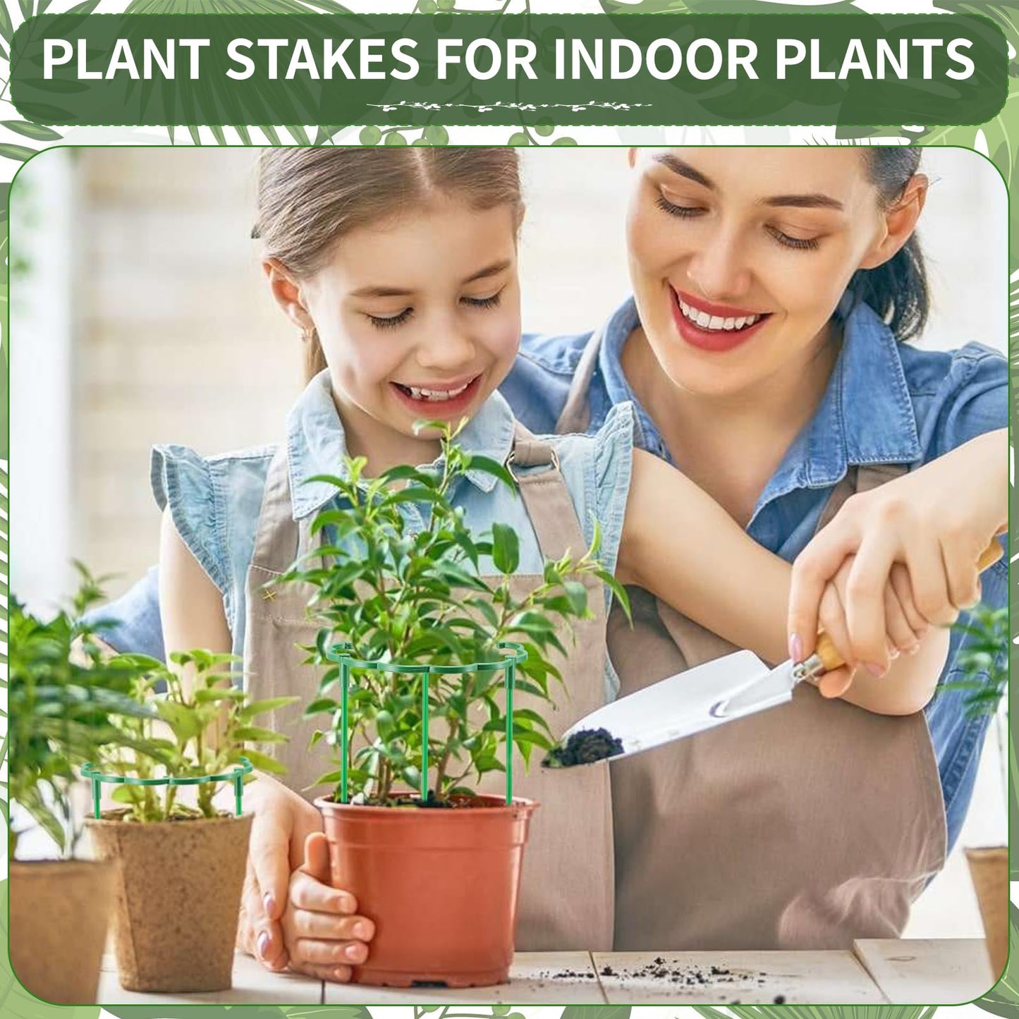 Moiggonoy 24 Pack Plant Support Stakes Sets - Versatile Plant Cages, Stackable Garden Flower Support， Small Plant Stakes for Indoor Plants,Tomato,Monstera, Peony, Hydrangea, Climbing Plants