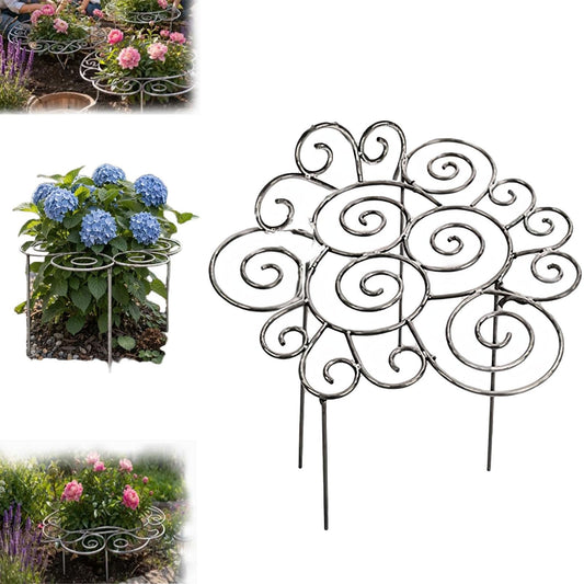 Metal Plant Support Ring for Garden, 2026 New Peony Cage Stand, Indoor Pots, Flower Hoop, Decorative Grow Through Rings, Heavy-Duty Flower Support Frame, Outdoor Orchid Clip (L(17.32in))