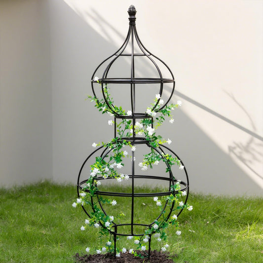 GOOOXIM 47"x17" Metal Obelisk Trellis for Climbing Plants | Unique Outdoor Support for Rose Bushes and Tall Vines | Durable & Weather-Resistant Garden Decor