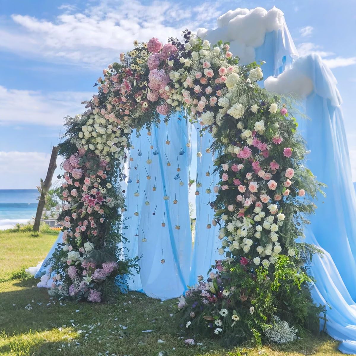 ZJWMDBQZ Wedding Arch W 55" 71" 79" 87" 94.5" 102" 110" 122" 130", Metal Garden Arbor for Outdoor Climbing Plant Roses Vines, Stable Archway Support for Bridal Party Decoration(Black)