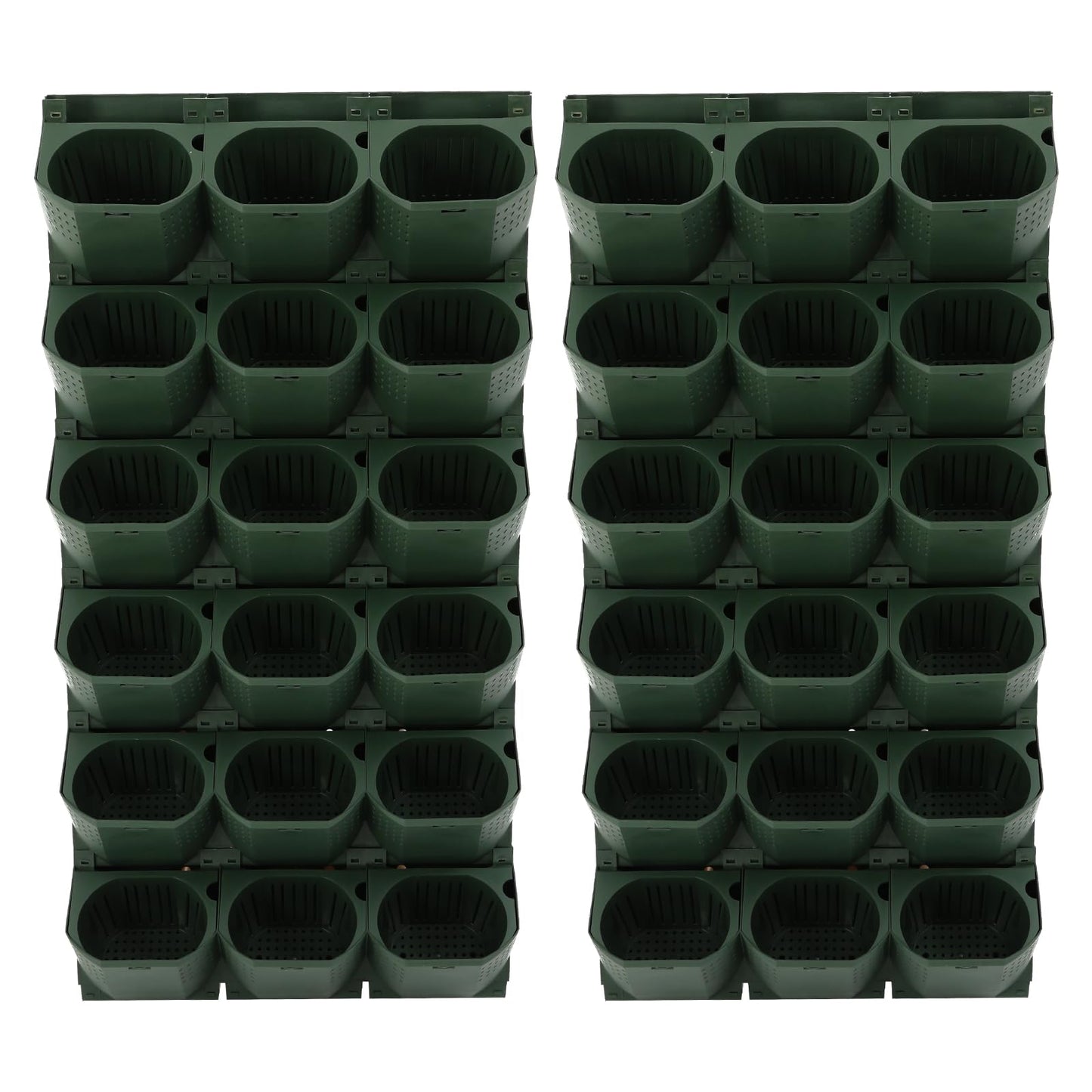 CRYBY Wall Planter, Wall-Mounted Flower Pot Holder Wall Hanging Planter with 36 Pots, Indoor and Outdoor Plant Holder Vase Vertical Wall Decor Plant Stand Vegetables Plant Hanger Box (Army Green)