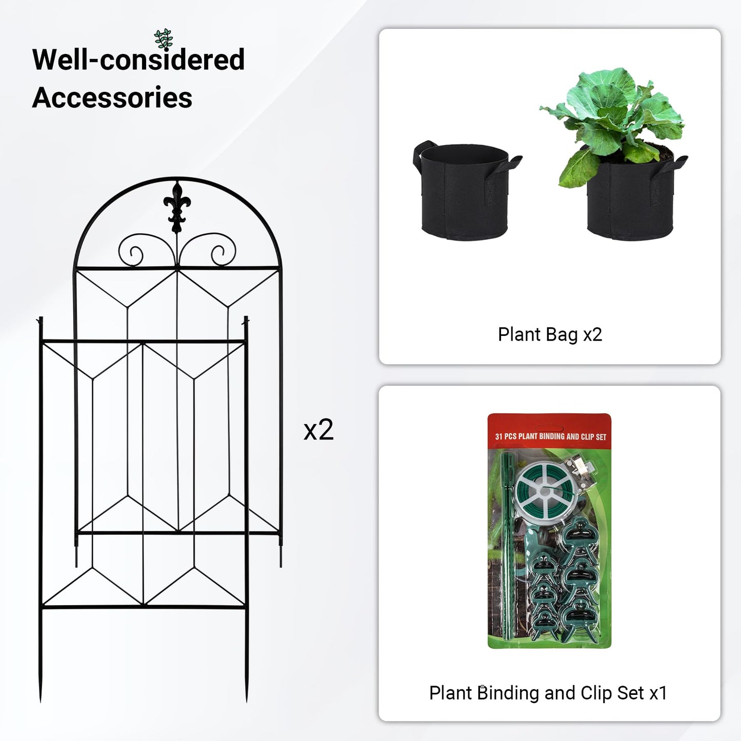 Toriexon Metal Trellis Outdoor 70.8" x 19.5" - 2 Pack, Trellis for Climbing Plants Outdoor, Rustproof Metal Garden Trellis for Vine Cucumbers, Vegetables, Flower Support