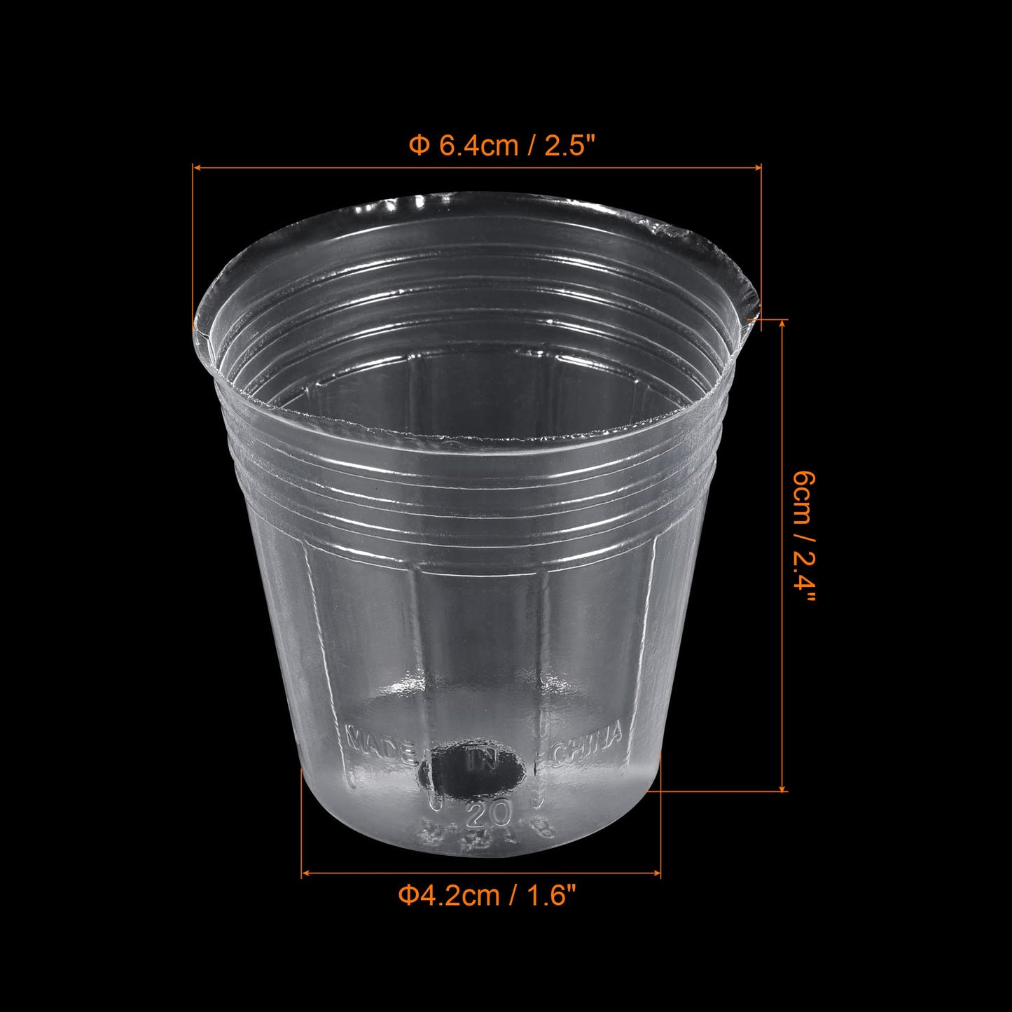 PATIKIL 2.5 Inch Plastic Plant Nursery Pots, 40 Pack Flower Starting Container for Indoor Outdoor, Clear
