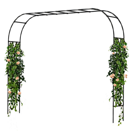 OnlyGarden Garden Arch Trellis, Trellis Arch for Climbing Plants Outdoor, 10.5 x 7.9FT Metal Full Garden Arbor, Trellises for Patio Lawn Backyard, Large Garden Archway Decoration Black 126" x 94.5in