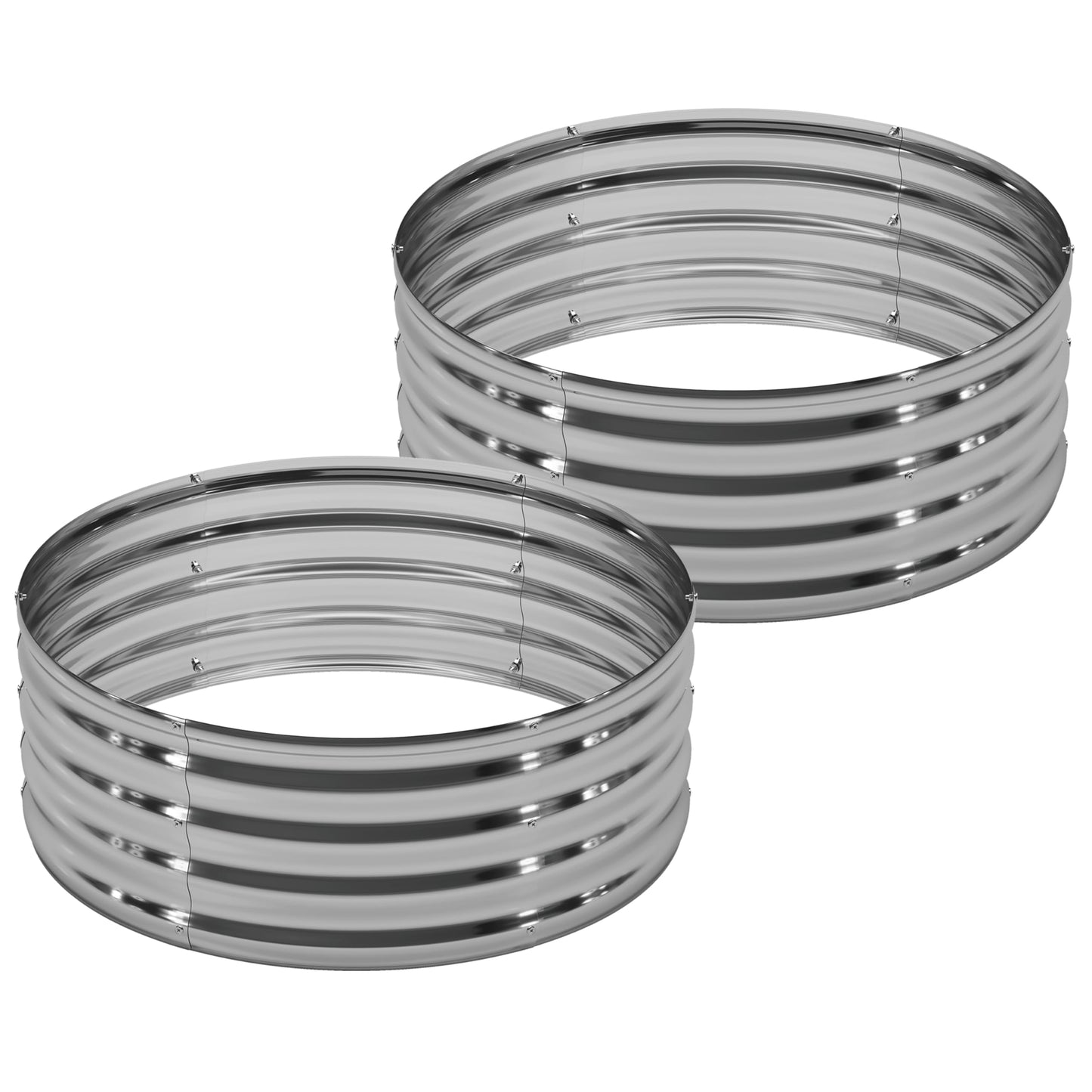 DIIYIV 2Pack 3x3x1ft Galvanized Raised Garden Bed, Planter Raised Garden Beds Outdoor, Round Clearance Raised Garden Beds for Gardening Vegetables