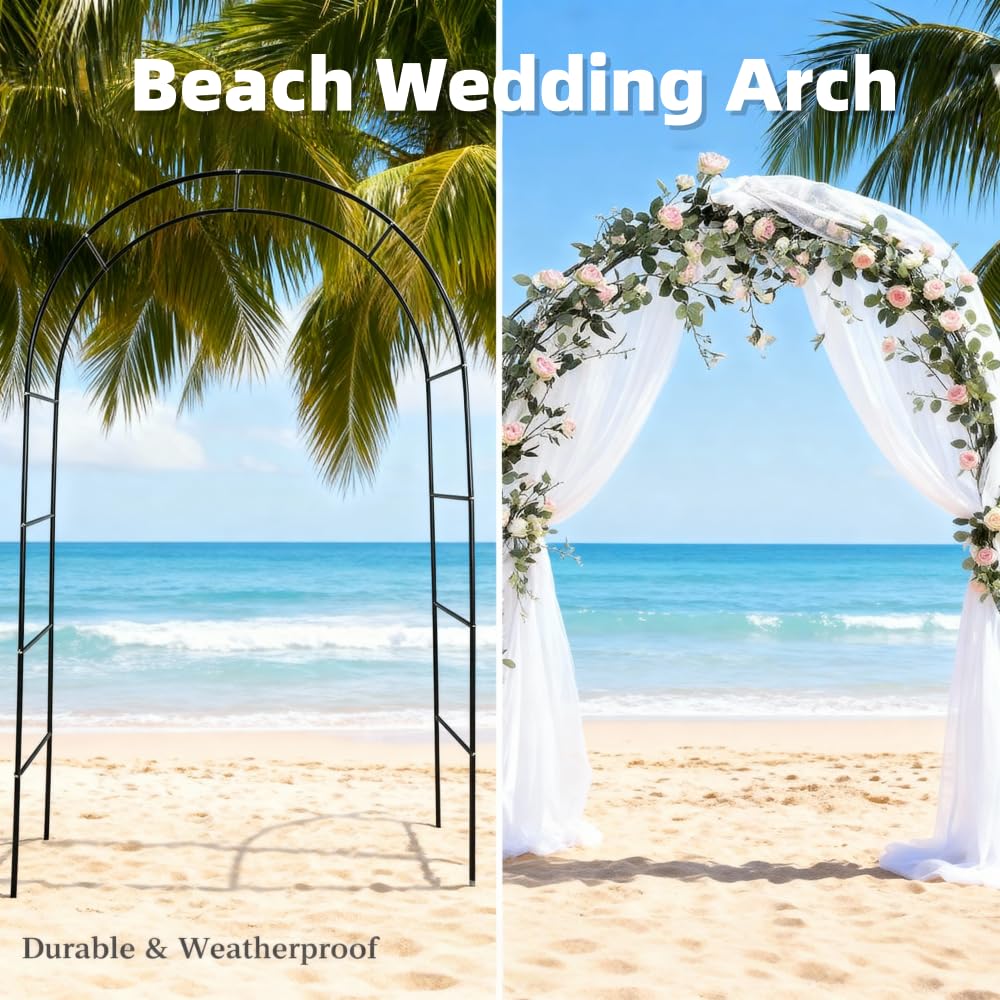 Garden Arch Trellis,Metal Pergola Arbor, Wedding Arch Flowers Frame Backdrop Stand,Garden Arch Arbor for Climbing Plant Wedding Bridal Party Decoration,Assemble Freely 2 Sizes