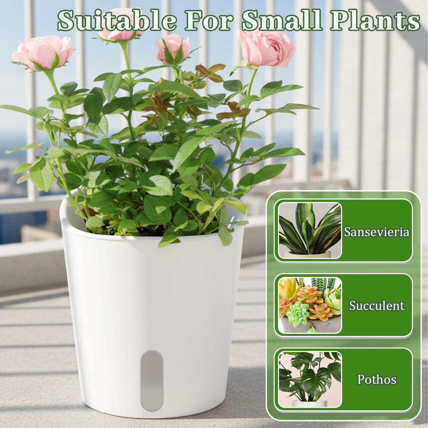 SHENLIU 3" Self Watering Pots, 20 Sets Plastic Self Watering Planters for Indoor Planters with Water Level Indicator and Multiple Vents Perfect for Succulents ﻿House Plants Flowers