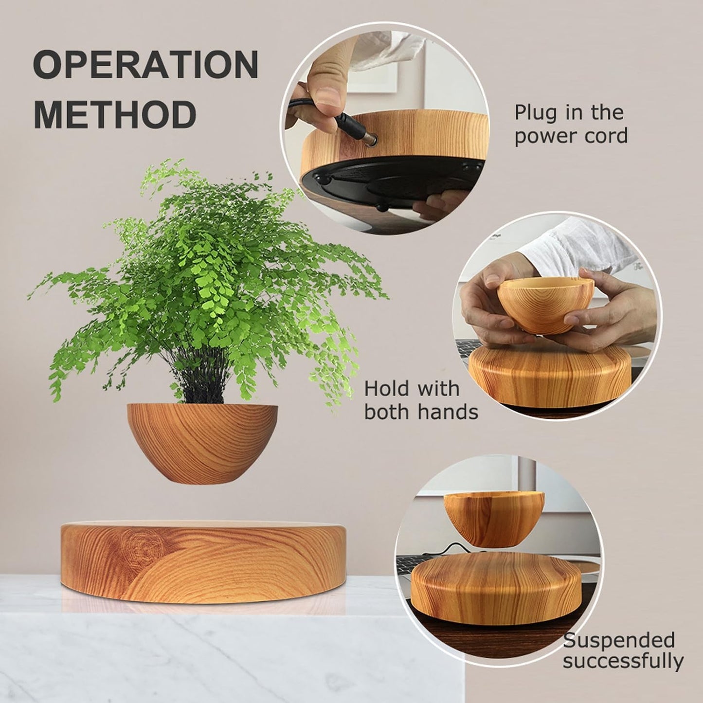 LMingKun Planting Flower pots,Levitating Plant Pot,Magnetic levitation,Floating Plant Pot,Floating Plant,Hanging Flower pots,Suspendded Flowerpot,Hanging planters for Indoor Plants