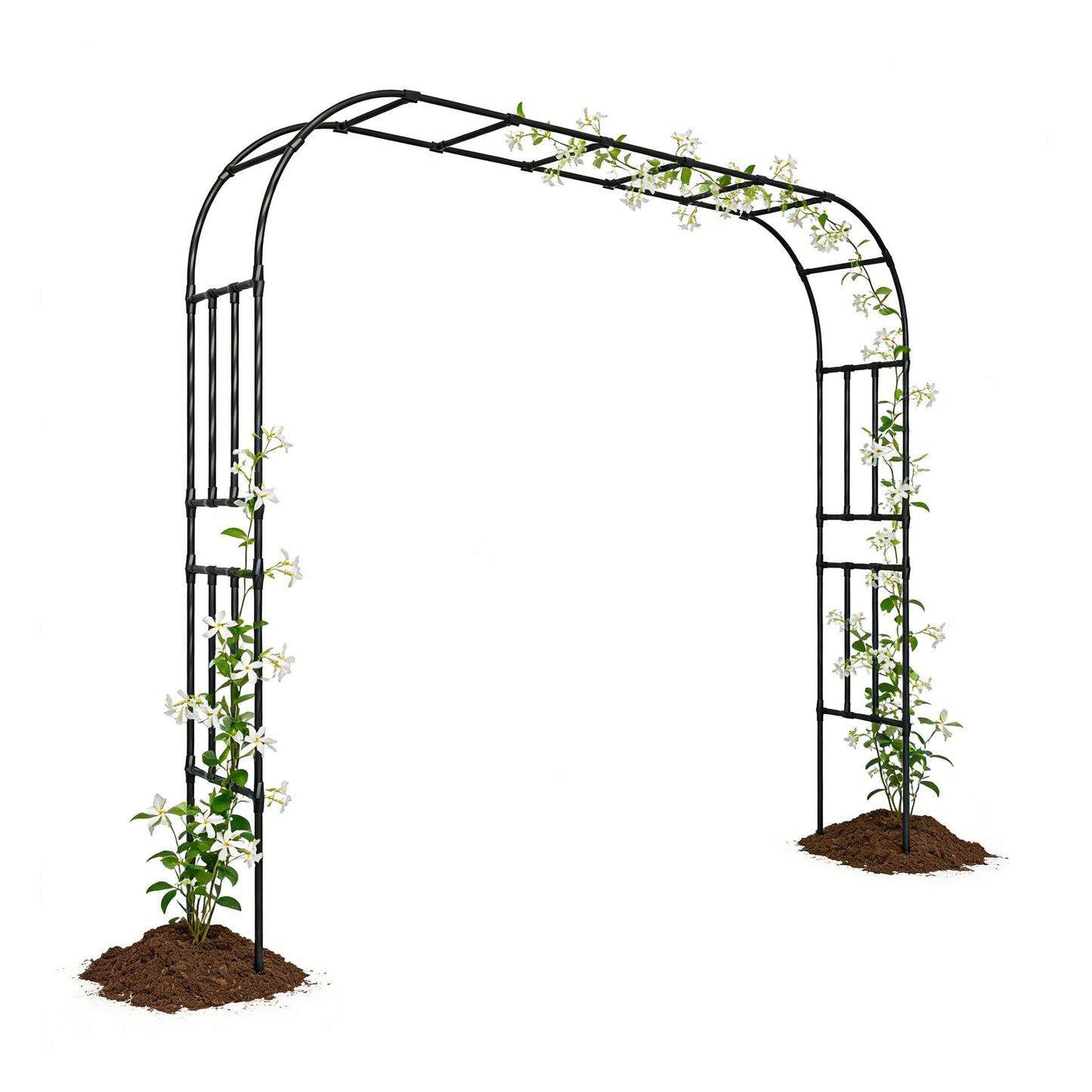 popsea Extra Large Garden Arch Trellis- 98.4‘‘L×94.8’’H Rust-Proof Metal Driveway Archway | Heavy Duty Arbor for Climbing Plants Outdoor, Garden Arch for Lawn, Party, Ceremony Wedding Decoration