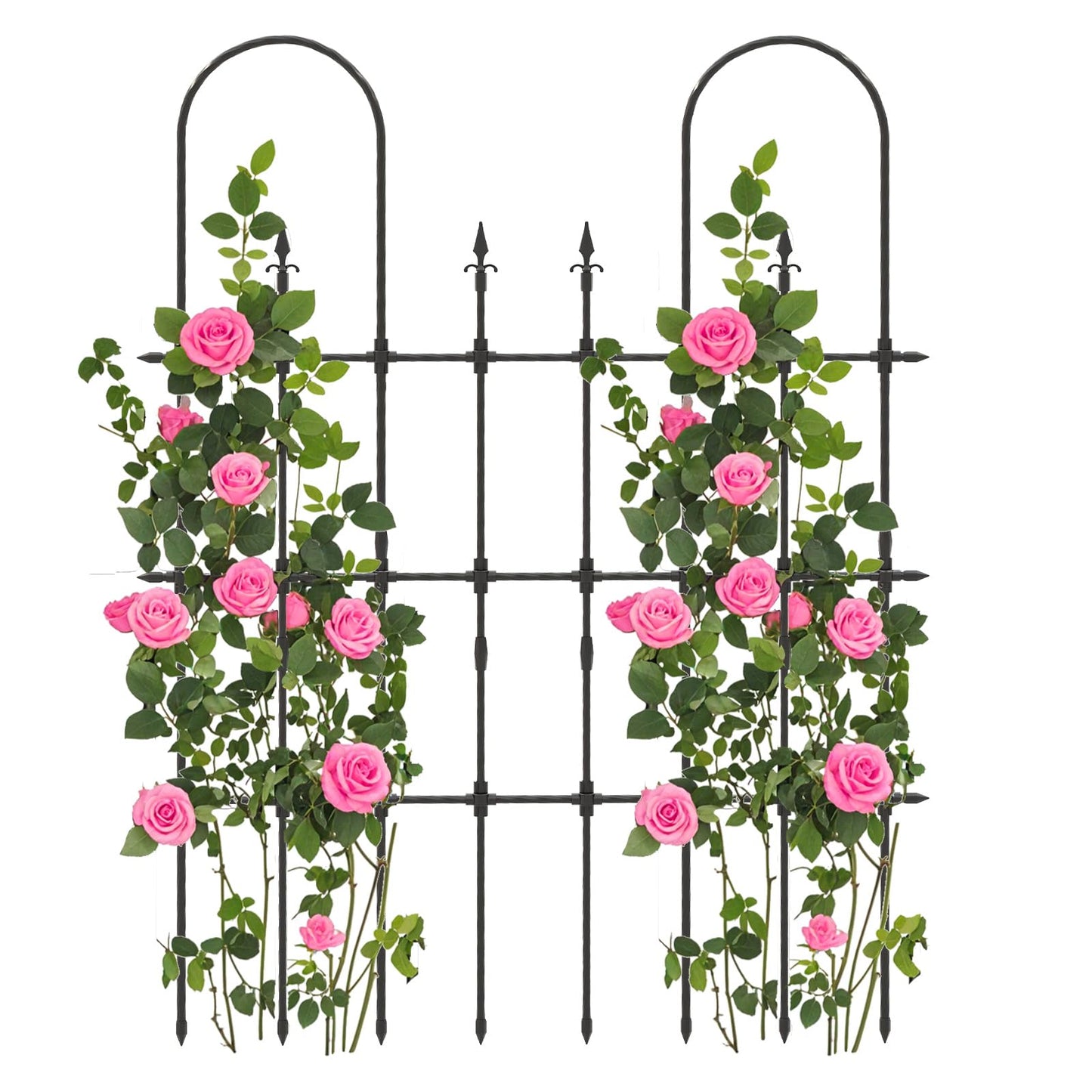 Giantex Outdoor Garden Trellis for for Climbing Plants, 73” Tall Trellis w/Rustproof PE Coated Metal Pipes, Garden Fence for Vine Cucumber Tomato Flower Clematis Roses, Outdoor Patio Lawn Decor