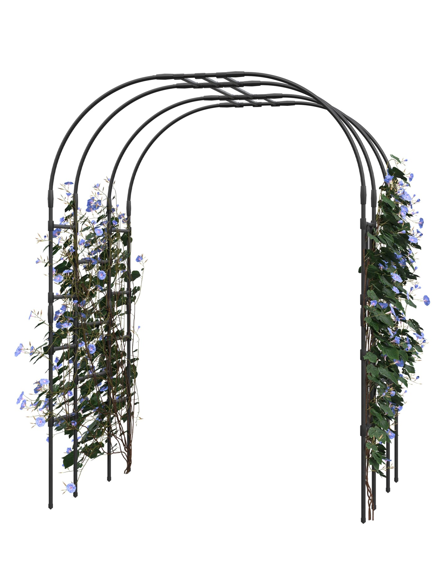 GarveeLife Garden Arch Trellis for Climbing Plants, Metal Arched Arbor with Durable Powder-Coated Finish, Perfect for Weddings, Gazebos, and Outdoor Decor, 7.2 ft Tall, for Lawn, Party，Easy Assembly