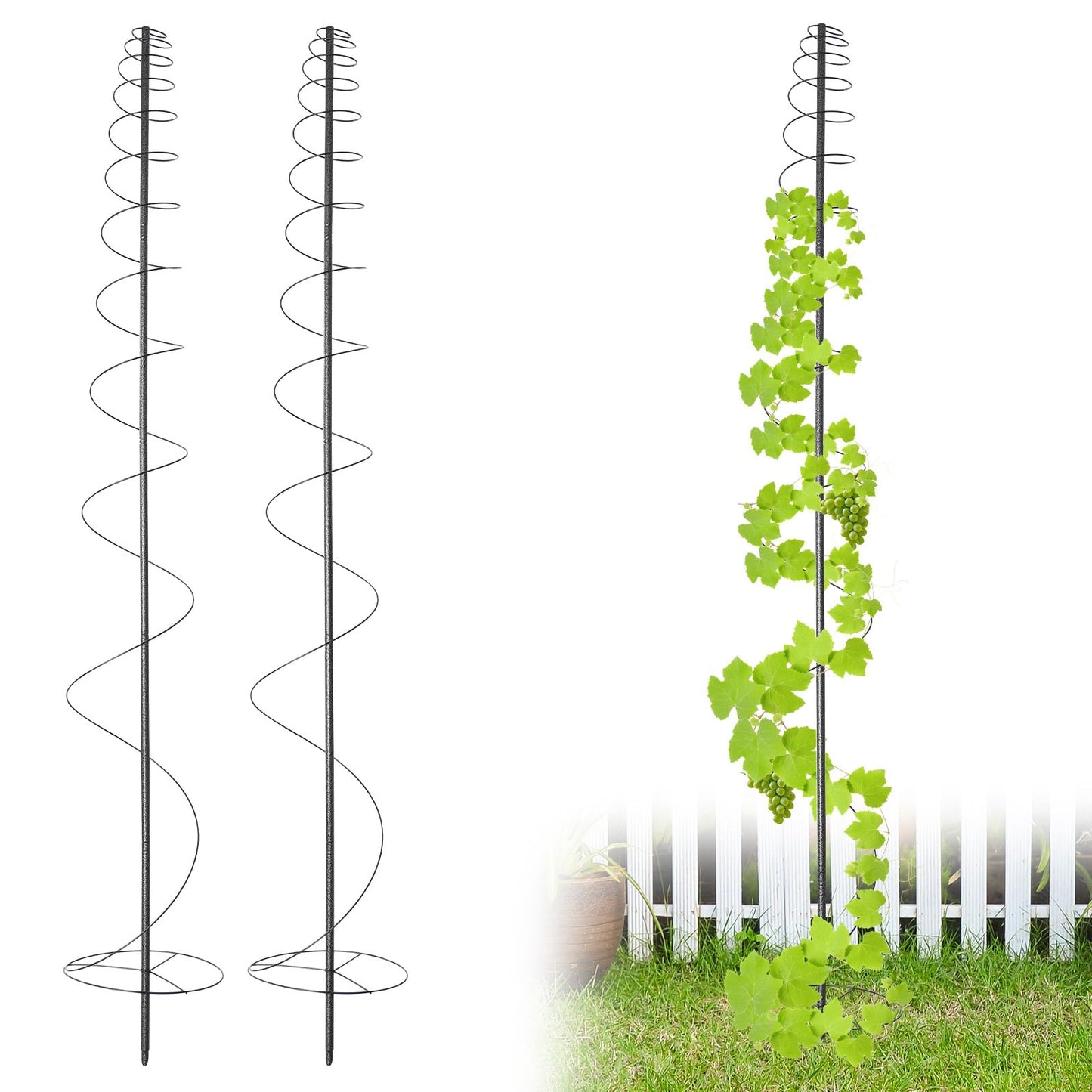 JAOTREL Outdoor Metal Trellis for Climbing Plants, Heavy Duty Rustproof Garden Trellis 60in, Sturdy Plant Support for Roses, Ivy, Tomatoes, Cucumbers, Flowers