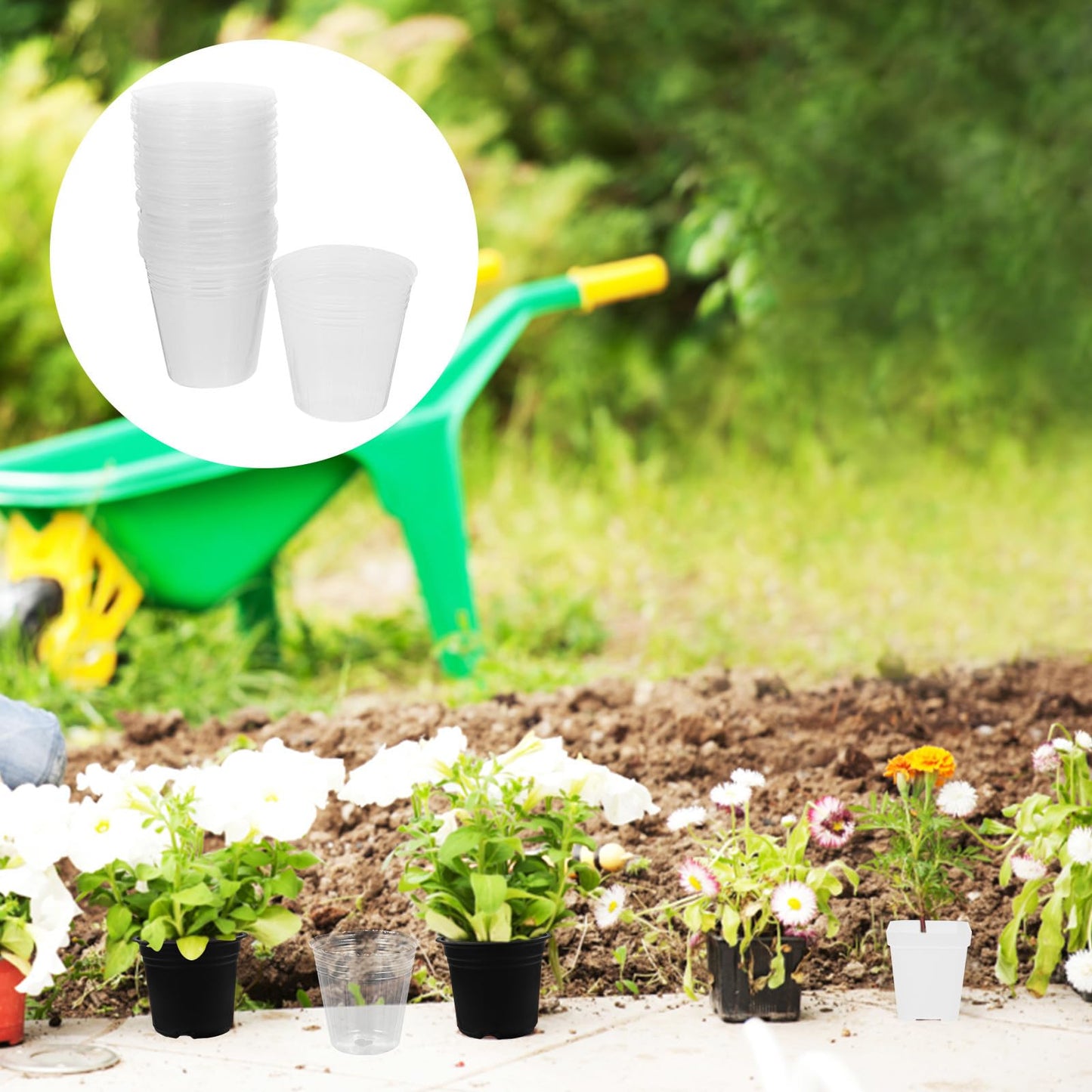 KALLORY 50pcs Plastic Nursery Pots for Plants 2.5 Inch Breathable Seedling Planting Pots with Drainage Suitable for Orchids Succulents and Indoor Gardening