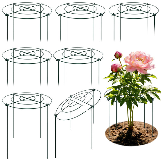 Peony Cages and Supports 8 Pack, 16.5 x 20 Inch Heavy Duty Plant Support Cage Set for Peonies, Roses & Tomatoes – Garden Stakes & Plant Cages for Outdoor Plants (8 Pack, 16.5 x 20 Inch)