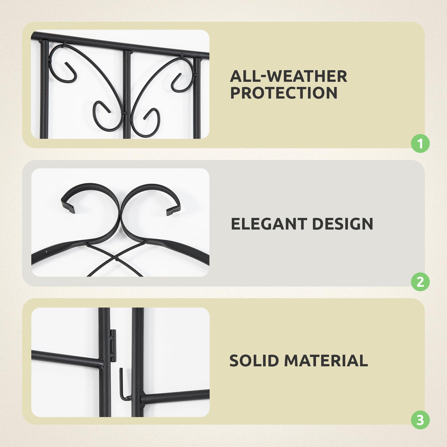 Ultym 2 Pack 87x20in Garden Trellises, Butterfly Black Metal Coated Rustproof Trellis for Climbing Plants Outdoor, Roses, Vegetables, Vines, Cucumbers