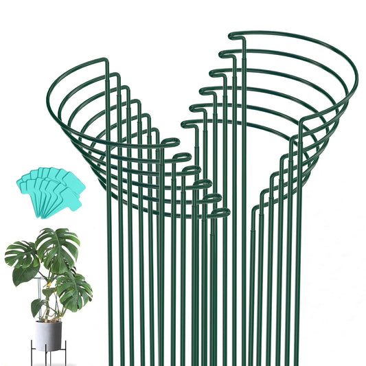 Joyhalo 12 Pack Plant Support Stakes, 24 Inch Plant Stakes for Outdoor Plants, Peony Cage with 15 Pcs Green Lables, Peony Cages and Supports, Peonies Support Cages Flower Stakes for Plants