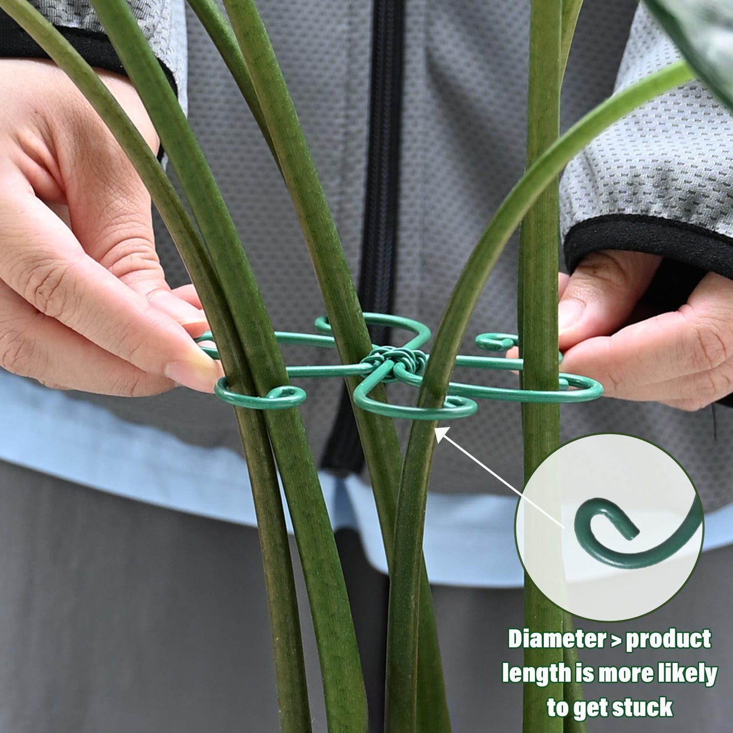 Yohsnor 5PCS Monstera Plant Support Hook - 4.1 * 4.4IN, Durable Flexible Stabilizers for Indoor Plants, Metal Stem Supports and Leaf Holders, Easy Tool-Free Operation, Ideal for Fishbone Cactus Care