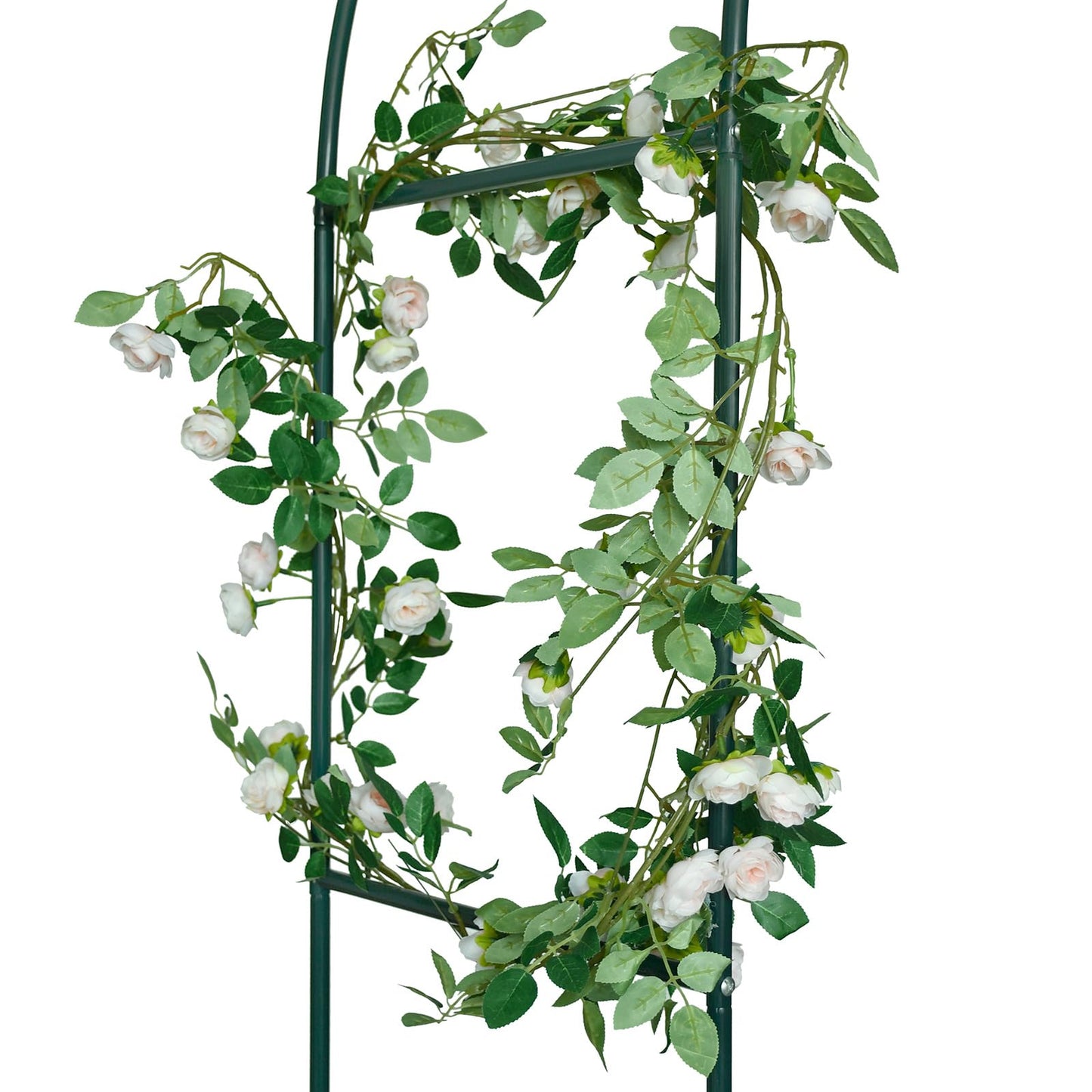 Metal Pergola Arbor, Outdoor Flower Garden Arch Trellis, Steel Garden Arbor for Climbing Plants, Wedding Decoration, 7'8" H x 4'5" W