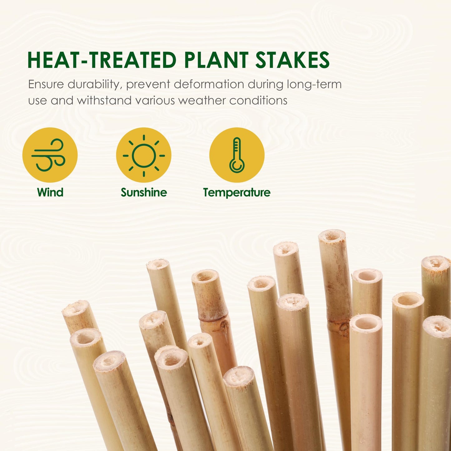 Cambaverd Bamboo Stakes 7 Feet, Natural Plant Stakes for Tomatoes, Climbing Plants Support, Tall Garden Stake - 15 Pack Bamboo Poles