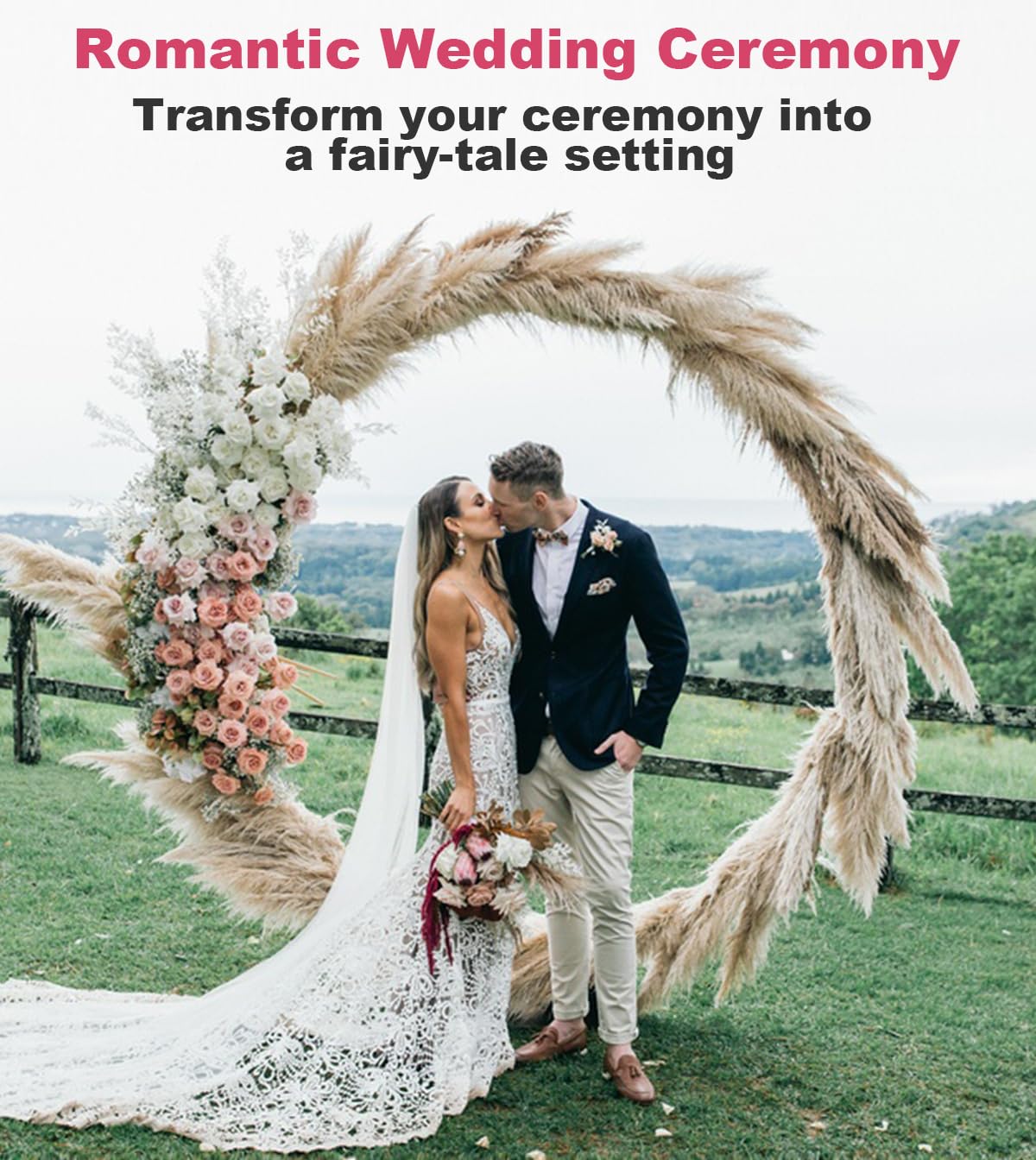 Fandature 7.4FT Round Wedding Arch with Extended Base for Ceremony, Stable Circle Arch Backdrop Stand Metal Balloon Frame with Two Water Bags for Birthday Party Baby Shower Decoration, Black