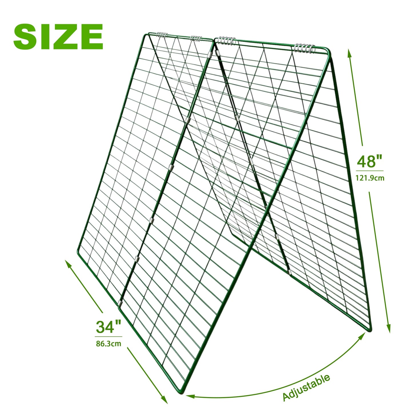 Cosbur 48" L x 34" W Cucumber Trellis for Raised Bed, A Frame Trellis, Vegetable Trellis with Garden Stakes and Zip Ties for Climbing Plants, Cucumber, Flowers