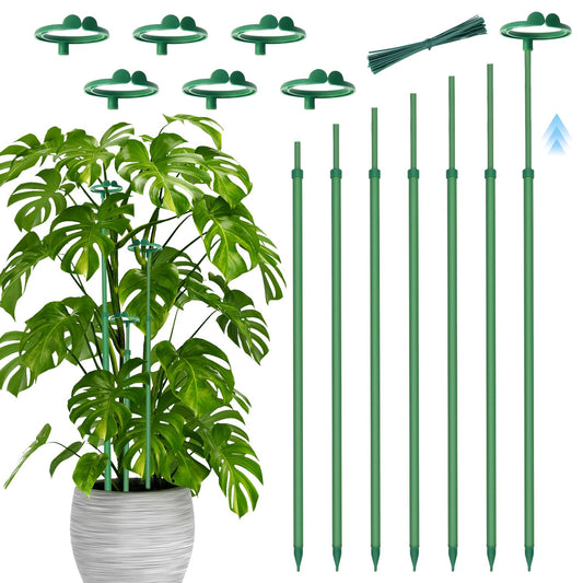 Telescoping Plant Stakes,7Pcs 14.3In to 25In Adjustable Monstera Plant Support Orchid Sticks with Clips, Plant Sticks Support Tall for Monstera,Orchids,Tomatoes,Vines & Indoor Outdoor Plants