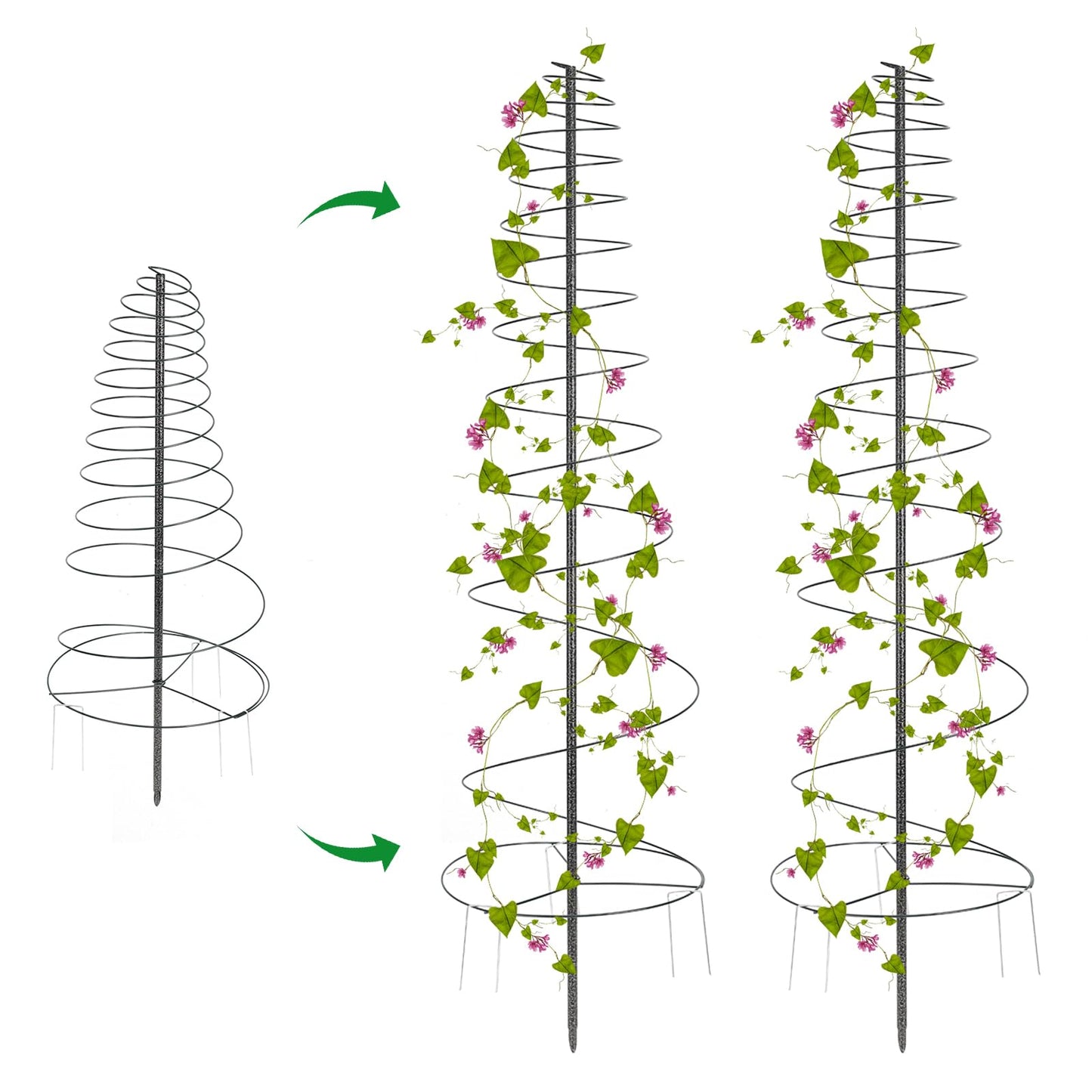 Trellis for Climbing Plants Outdoor,2 Pack Plants Trellis 44 inch Support Metal Garden Trellis for Plants Flowers Light Vegetables Vine Support