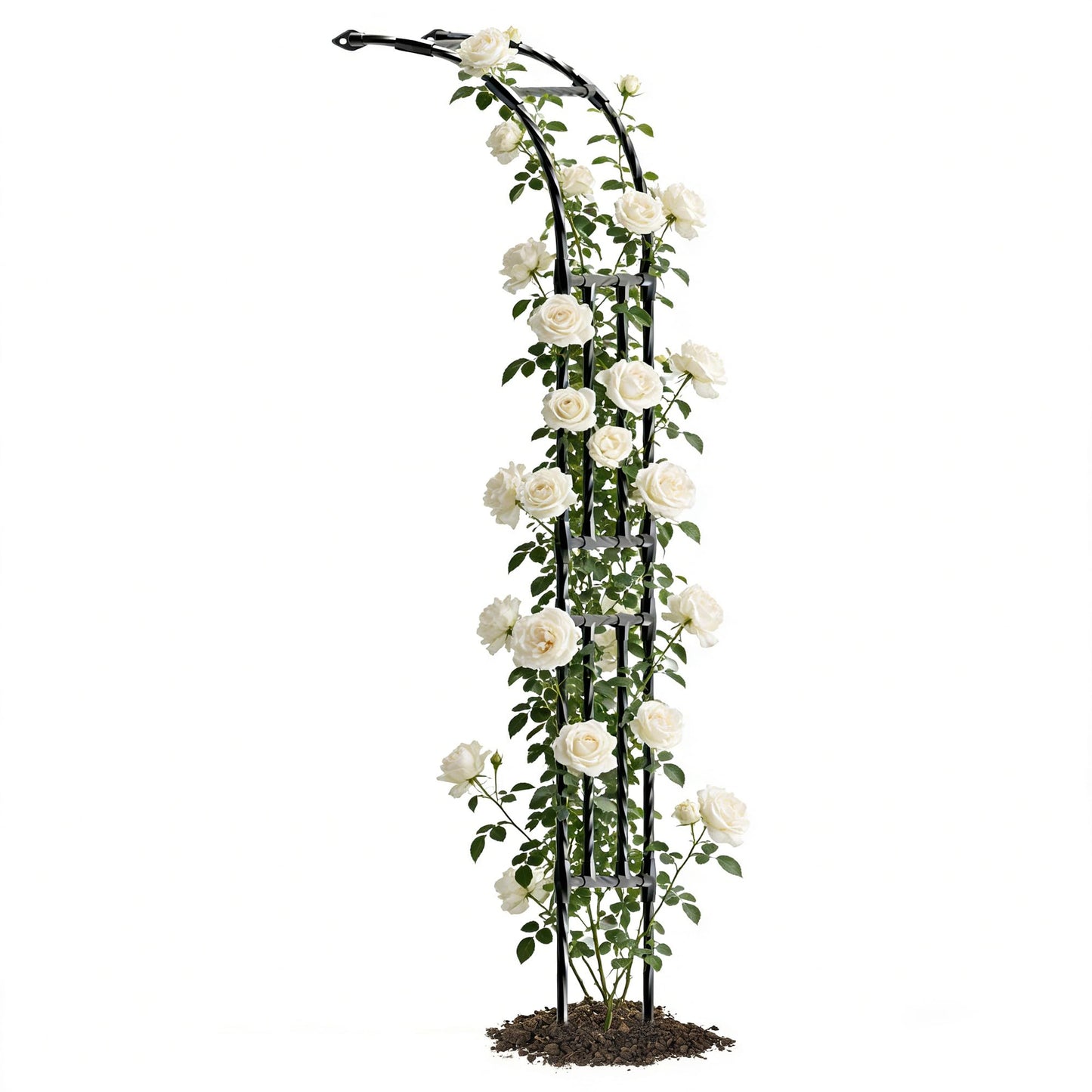 Trellume Half Garden Arch - Wall Trellis for Climbing Plants Outdoor, Metal Arch with Plastic-Coated Steel Pipe, Arbor Trellis for Lawn, Patio, Backyard Decorations, 24in(L)*94.5in(H)