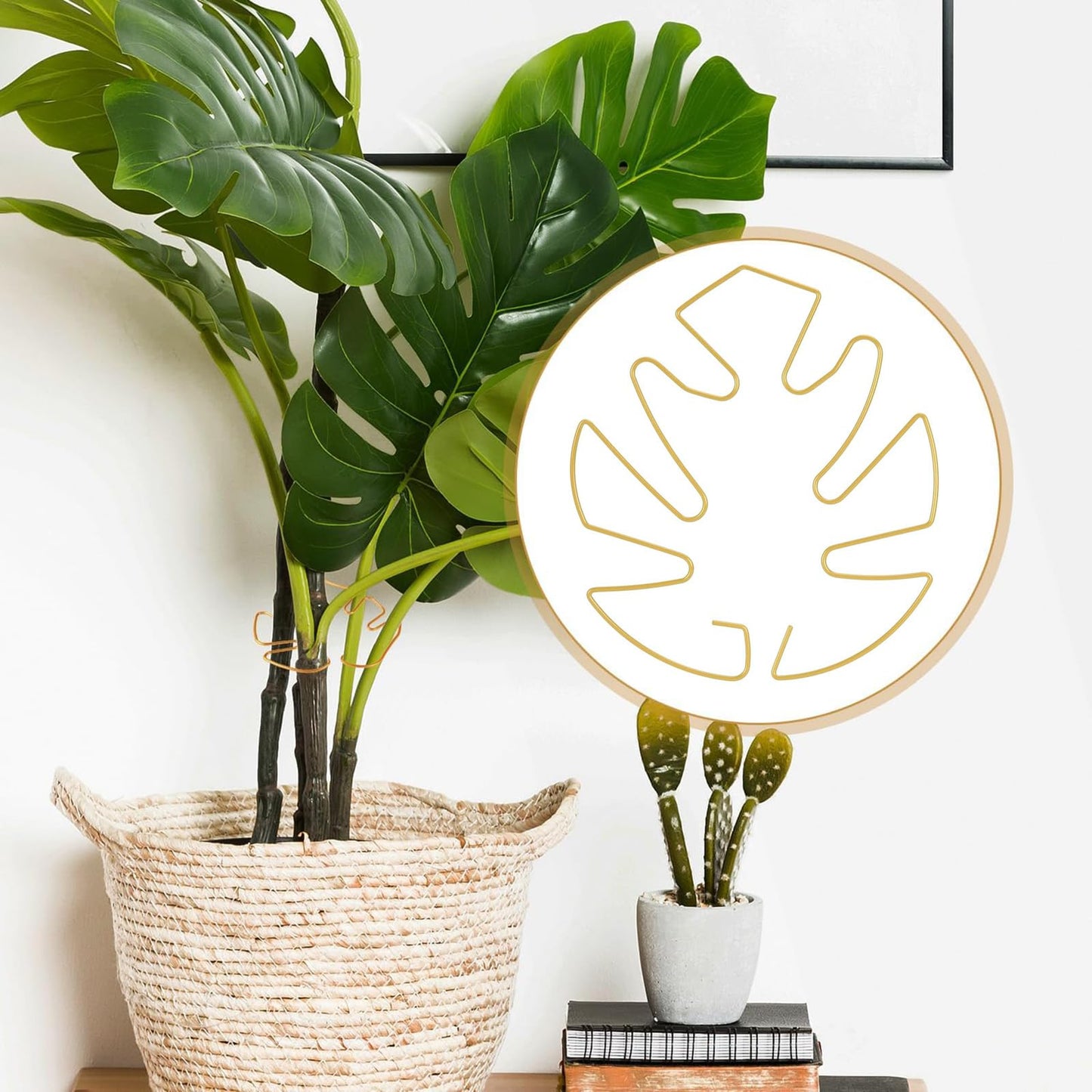 5PCS Iron Monstera Plant Support, Plant Stem Support, Turtle Shell Bamboo Clamp Set, Stable Plant Support Stakes for Indoor Plant, Ideal Present for Plant Lovers