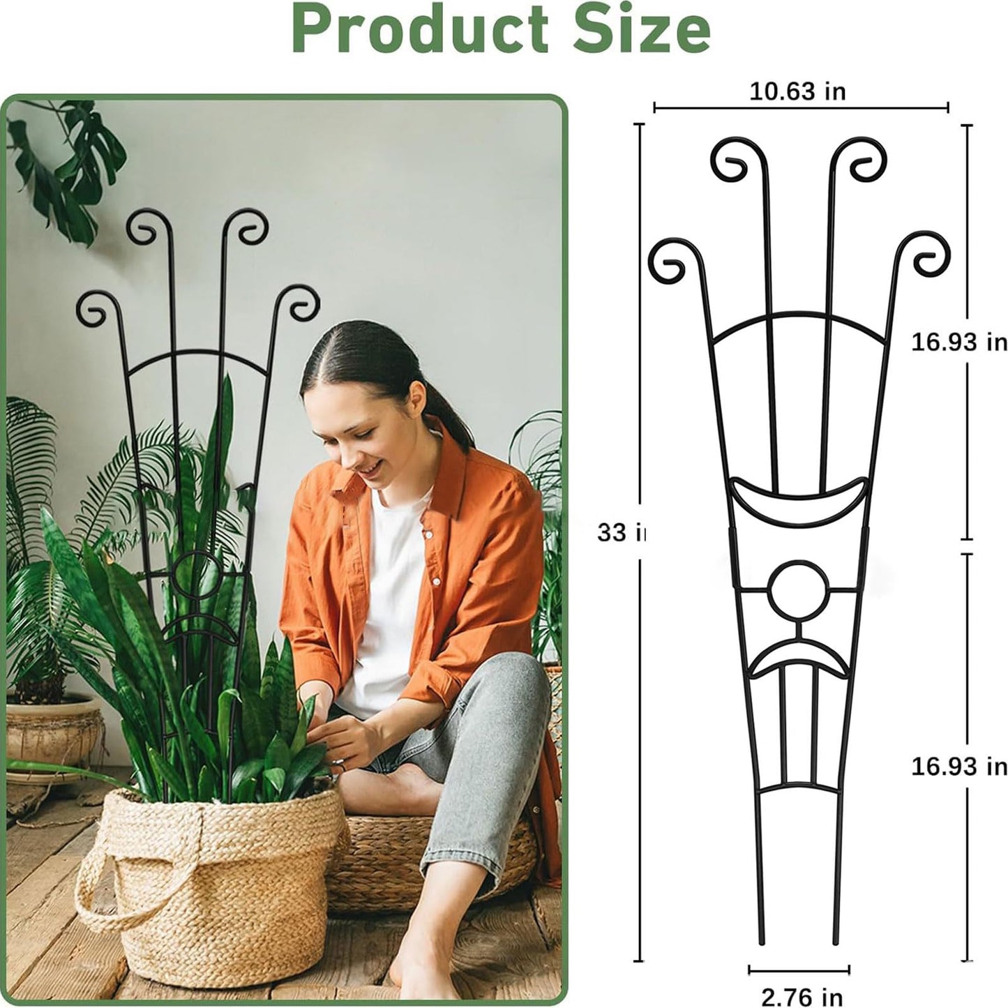 2 Pack Plant Trellis for Climbing Indoor, Expandable Large Metal for Potted, Metal Garden for Climbing,Porch Patio Deck Iron Structure
